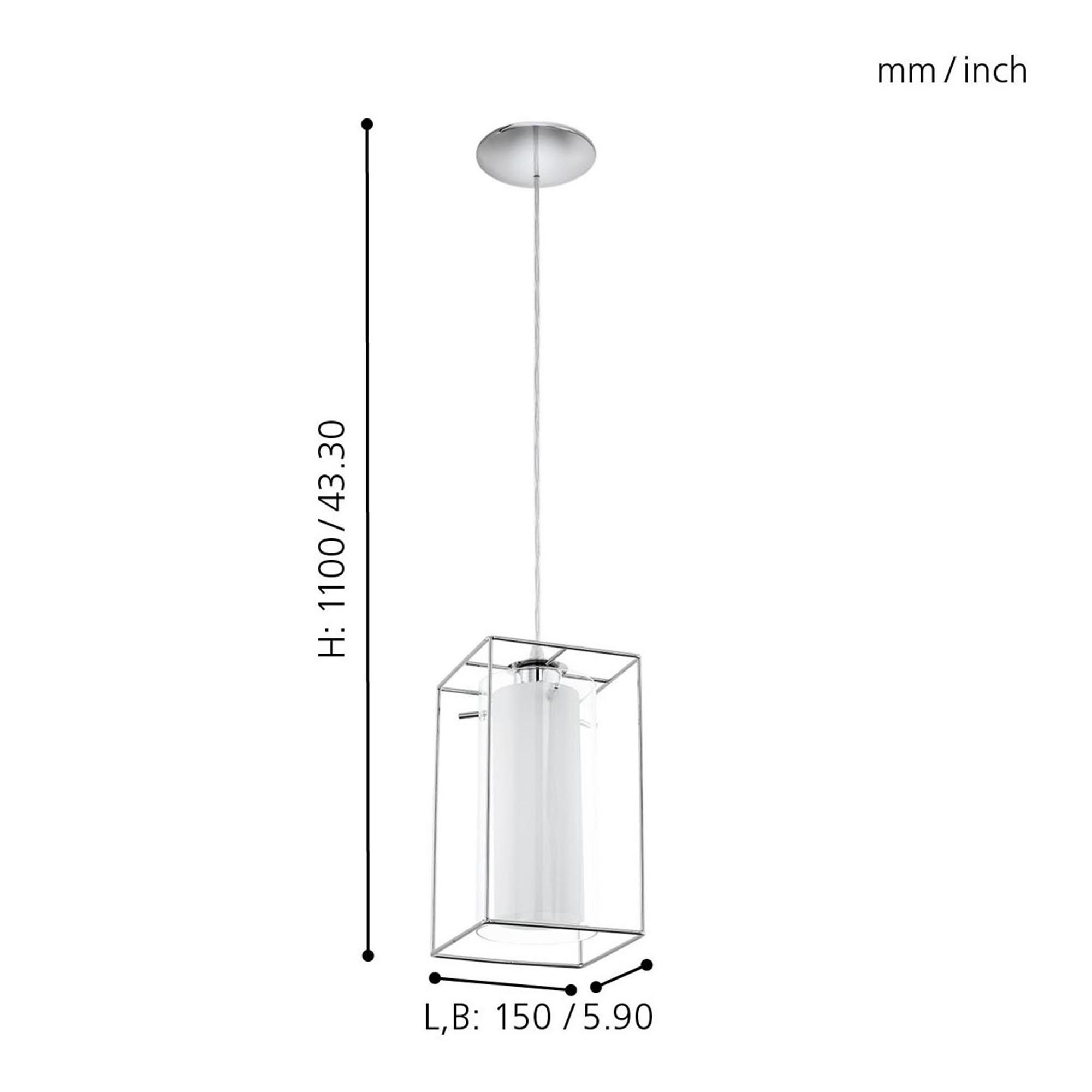 Suspension verre blanc LONCINO 1 E27 1X60W