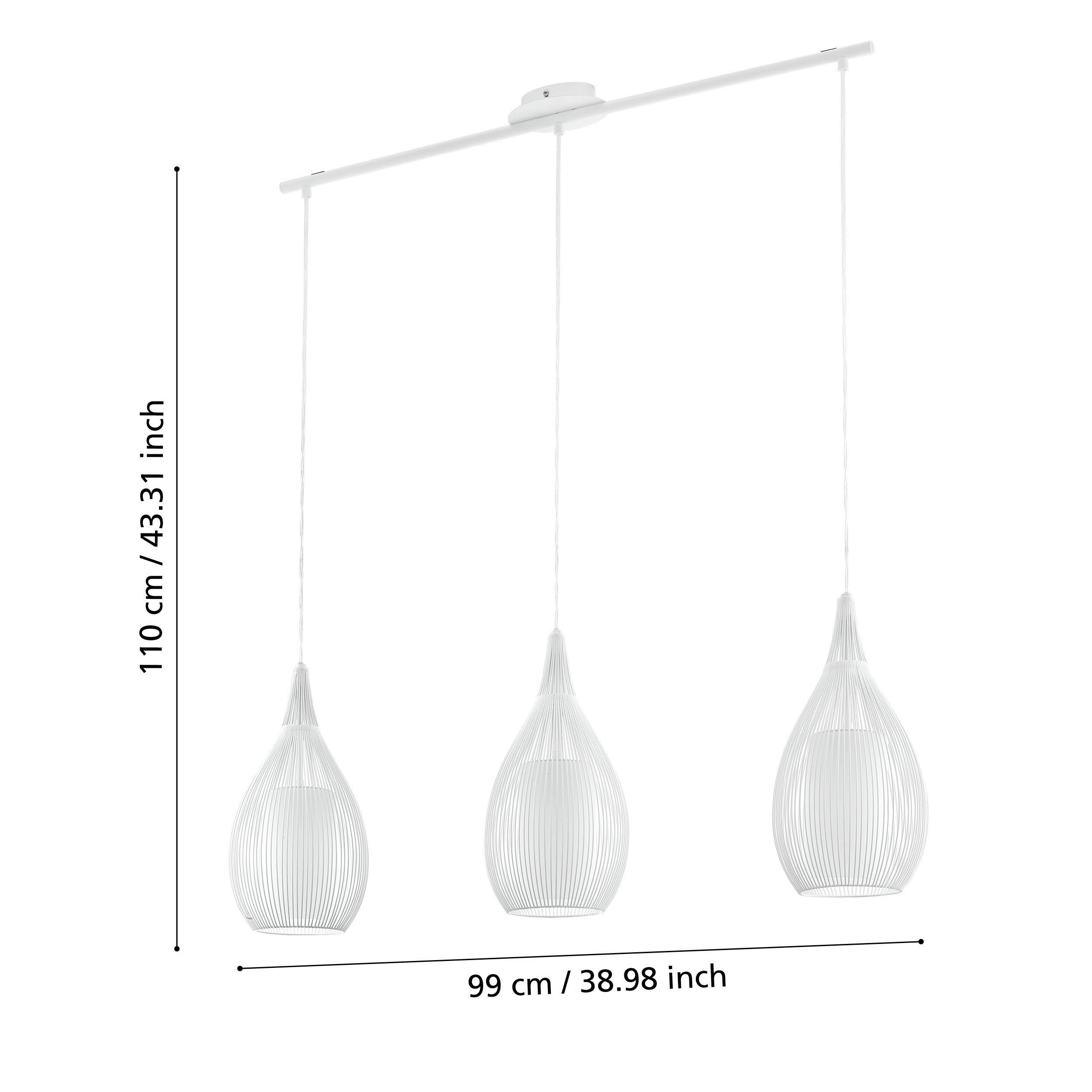 Suspension métal blanc RAZONI E27 3X60W