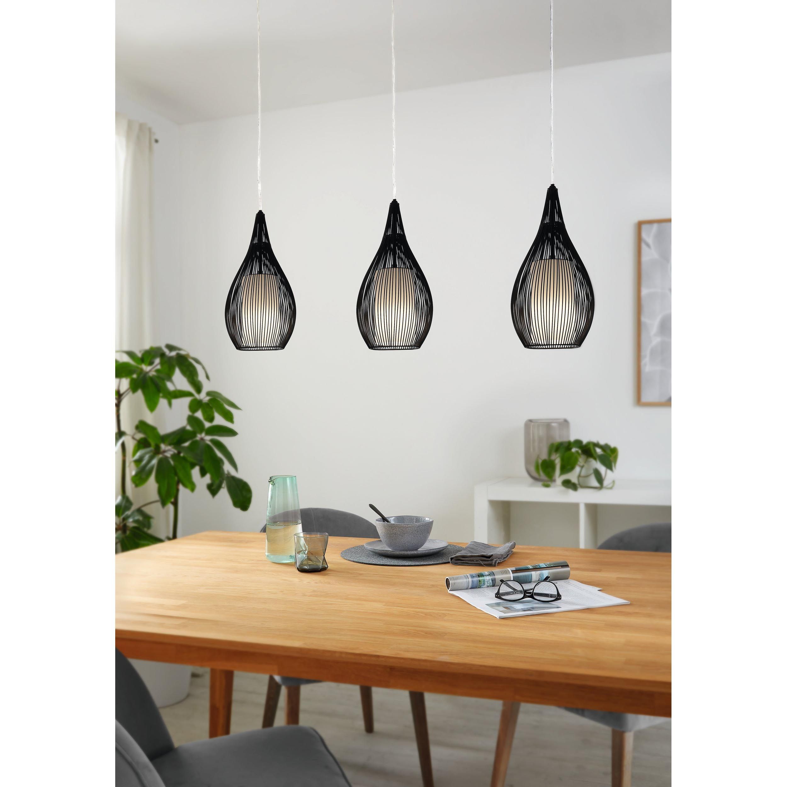 Suspension métal noir RAZONI E27 3X60W