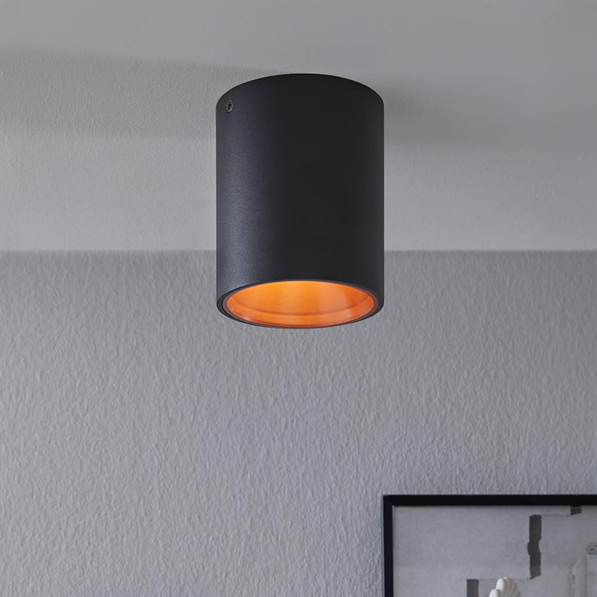 Plafonnier plastique noir/cuivre POLASSO rond LED INT 1X3,3W