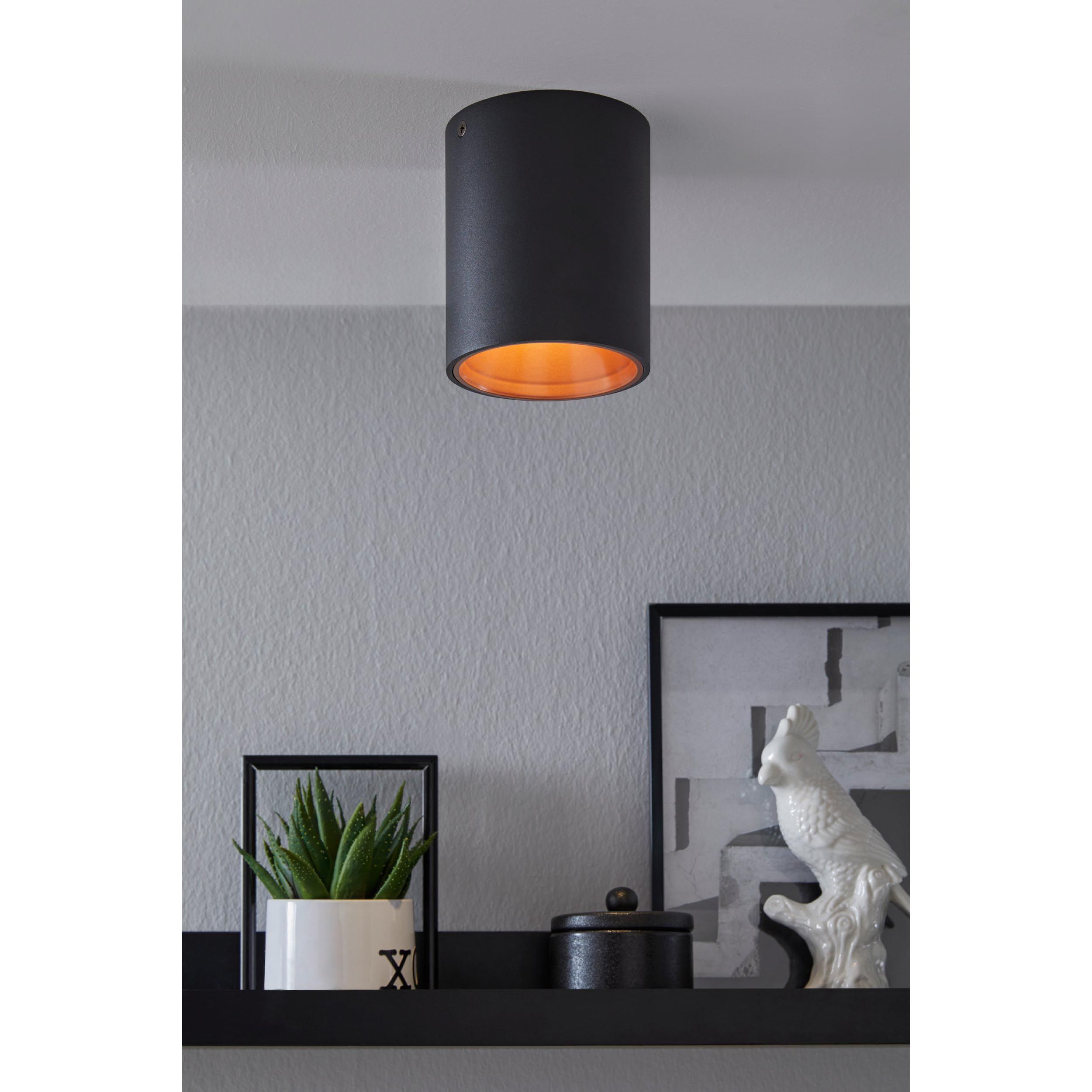 Plafonnier plastique noir/cuivre POLASSO rond LED INT 1X3,3W