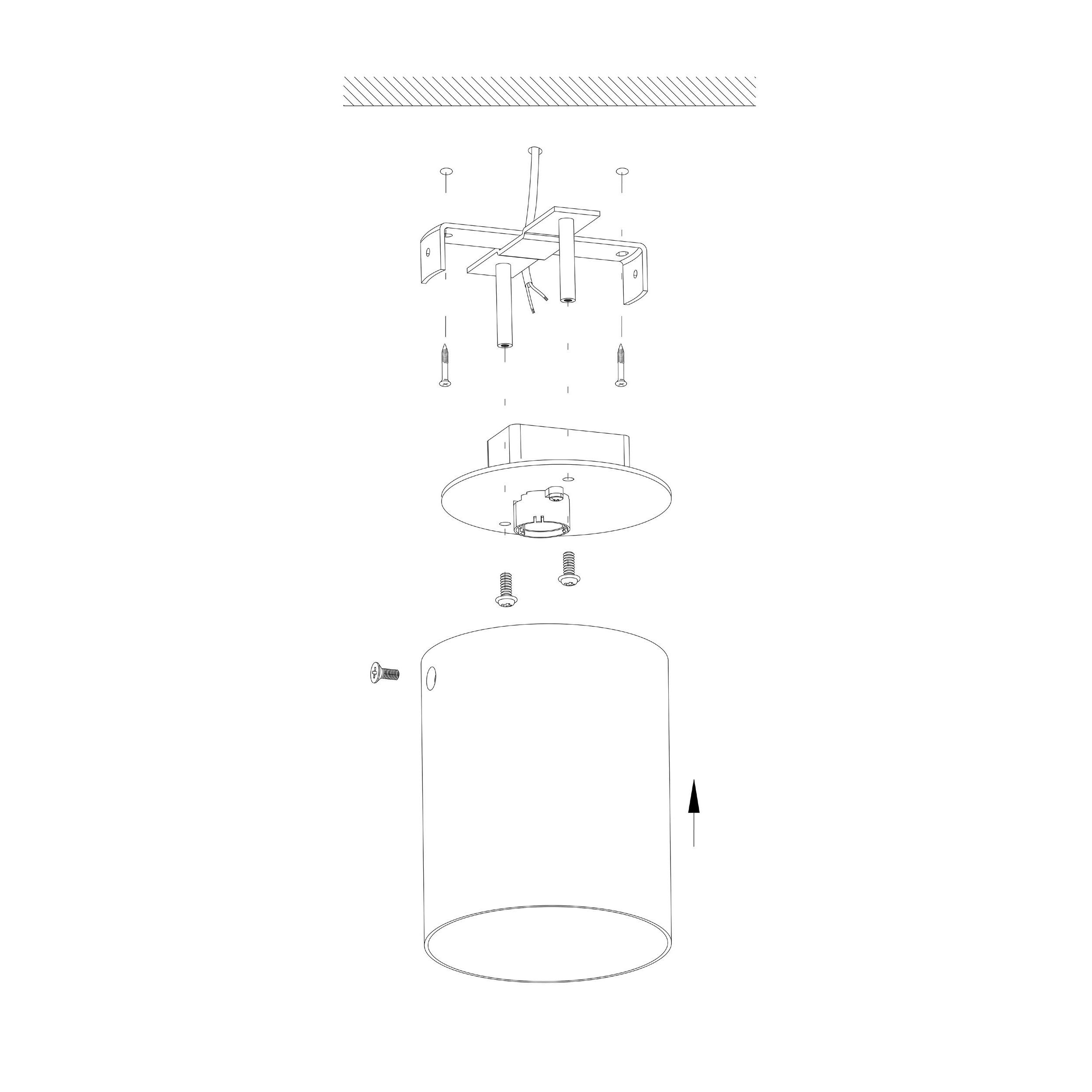 Plafonnier plastique noir/cuivre POLASSO rond LED INT 1X3,3W