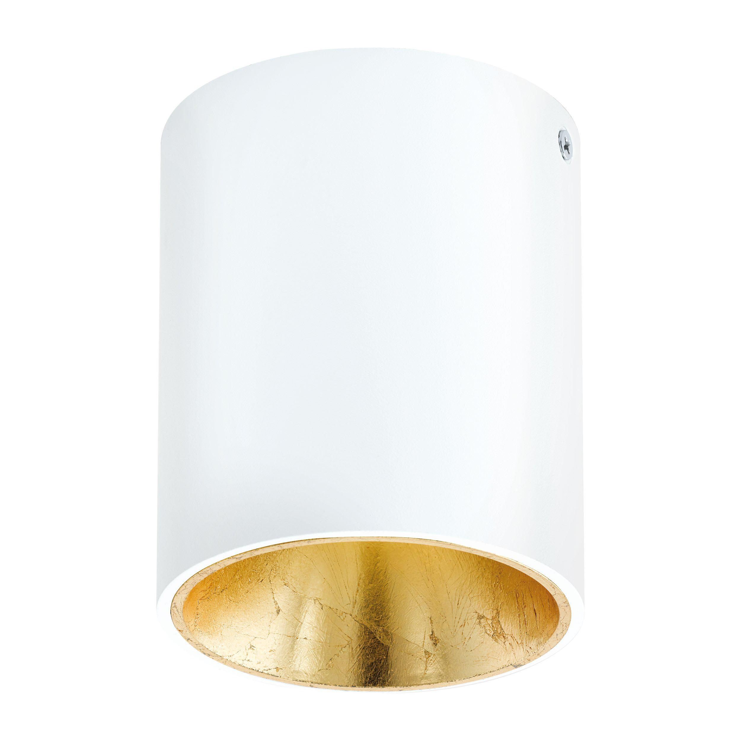 Plafonnier plastique blanc/doré POLASSO rond LED INT 1X3,3W