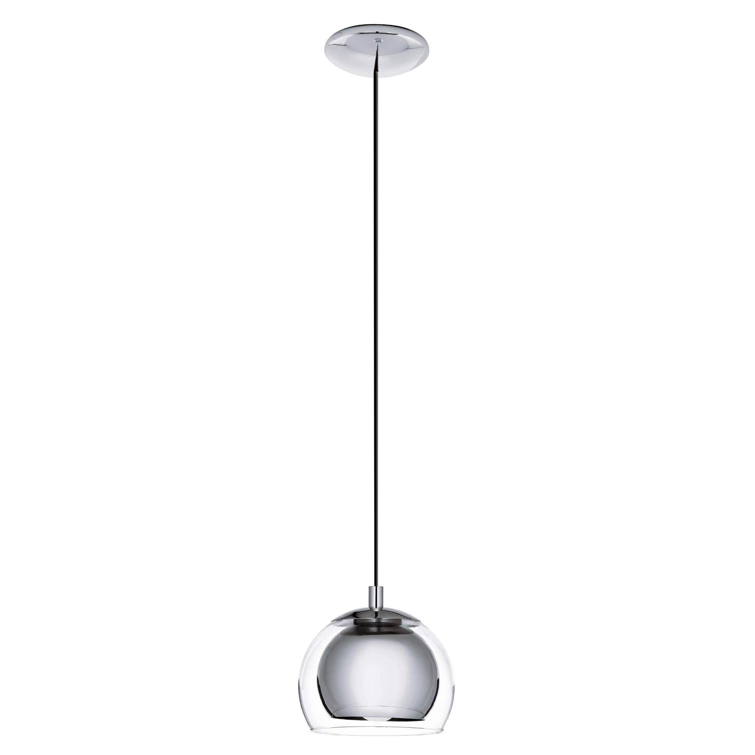 Suspension verre argenté ROCAMAR E27 1X40W