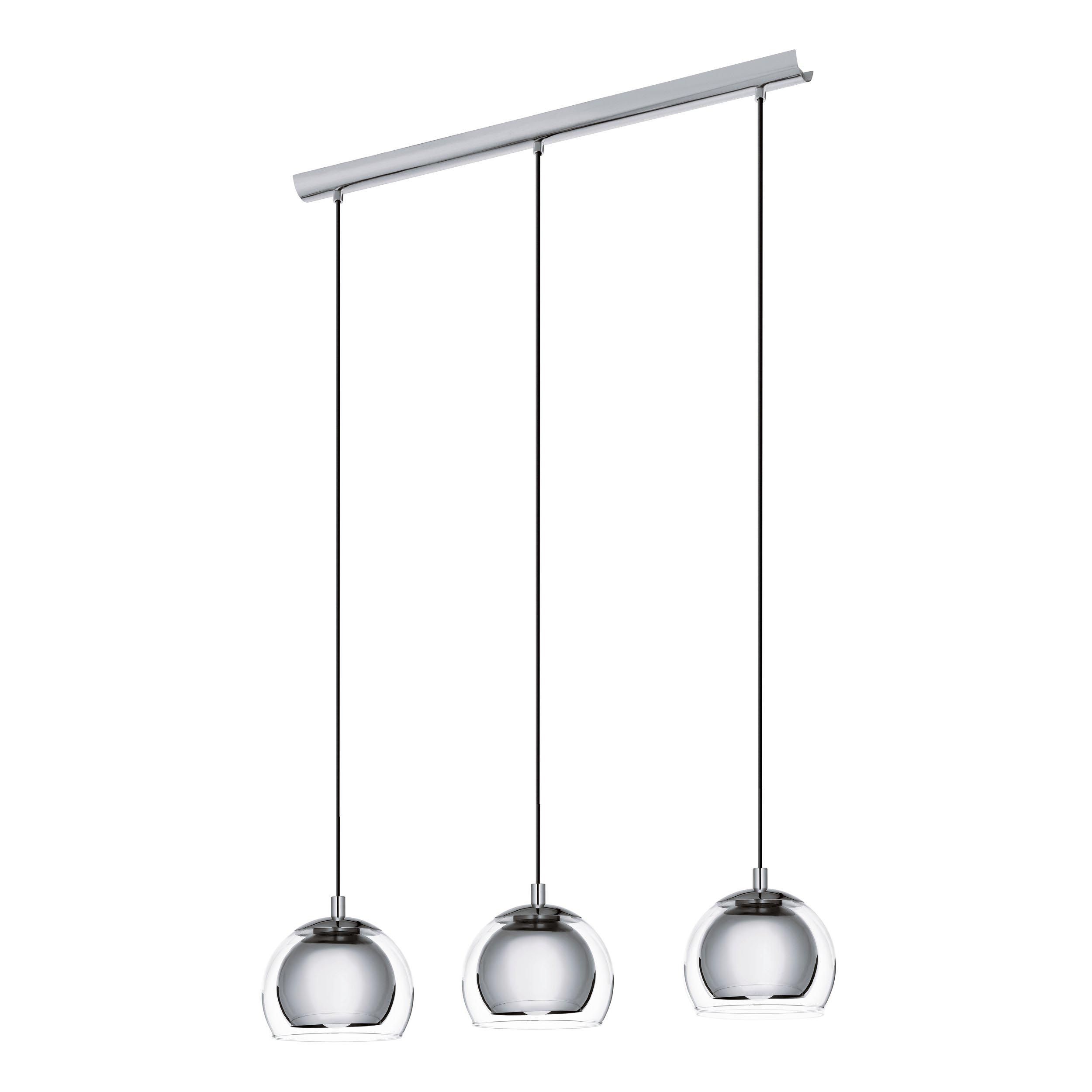 Suspension verre argenté ROCAMAR E27 3X40W