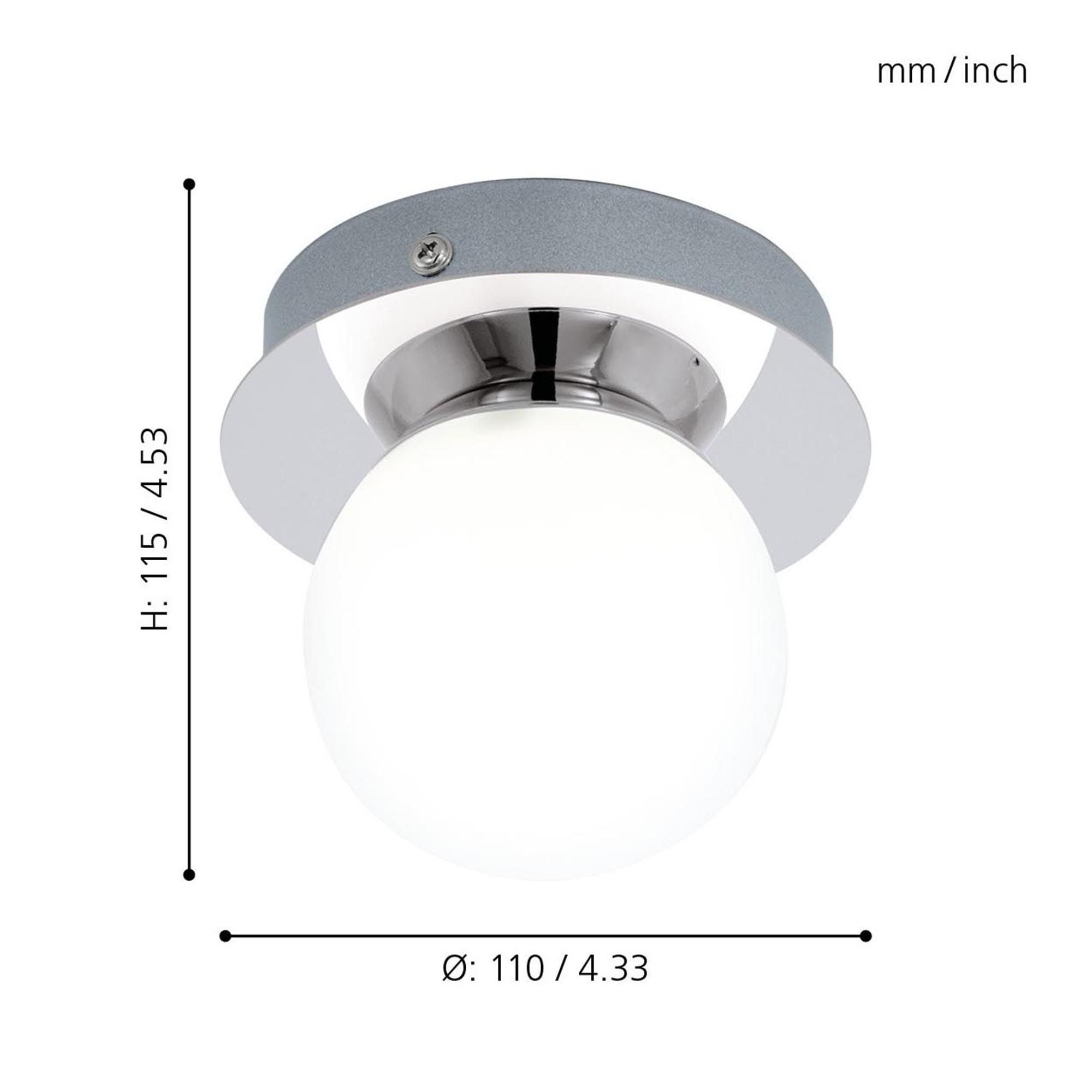 Plafonnier verre argenté MOSIANO LED INT 1X3,3W