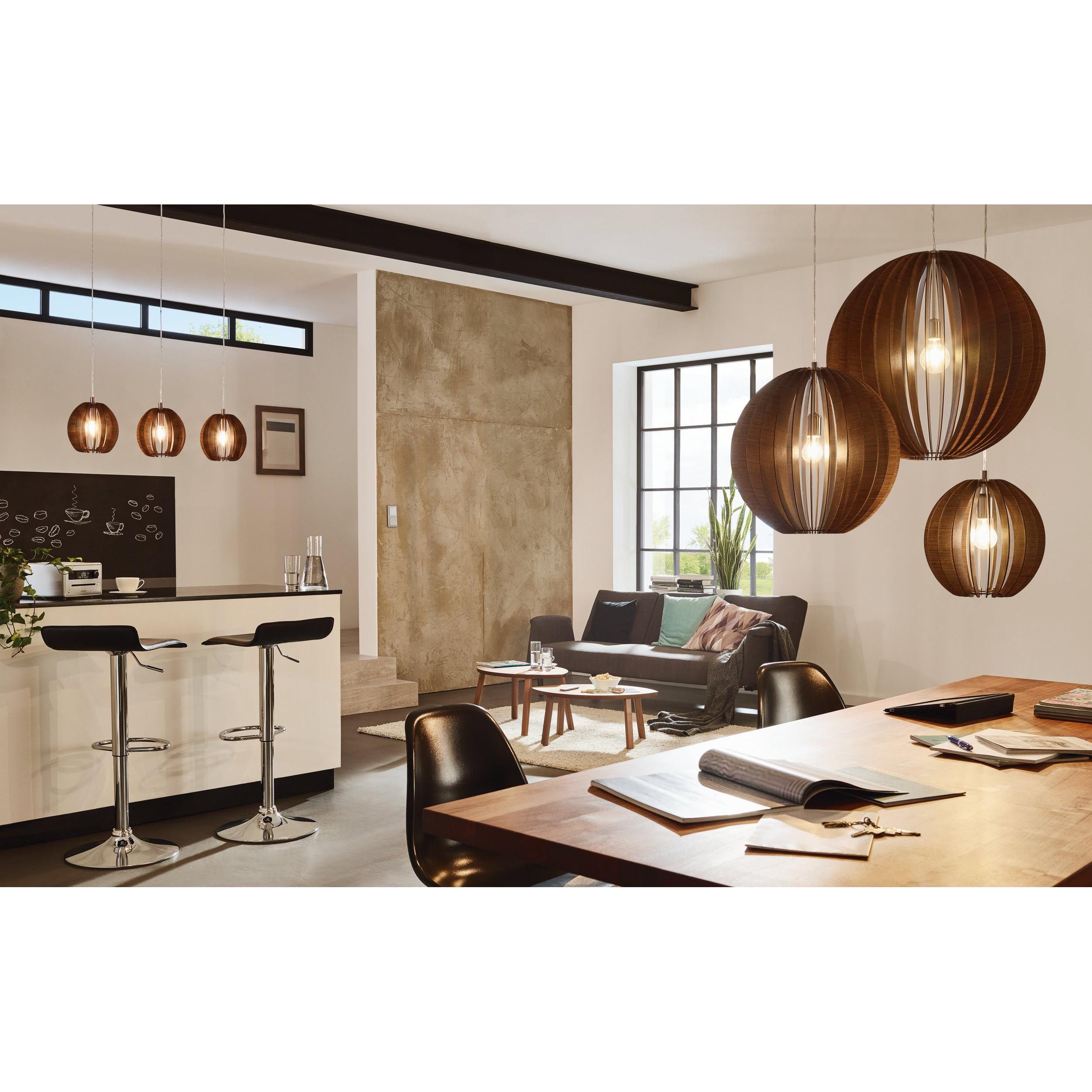 Suspension bois marron COSSANO D50CM E27 1X60W