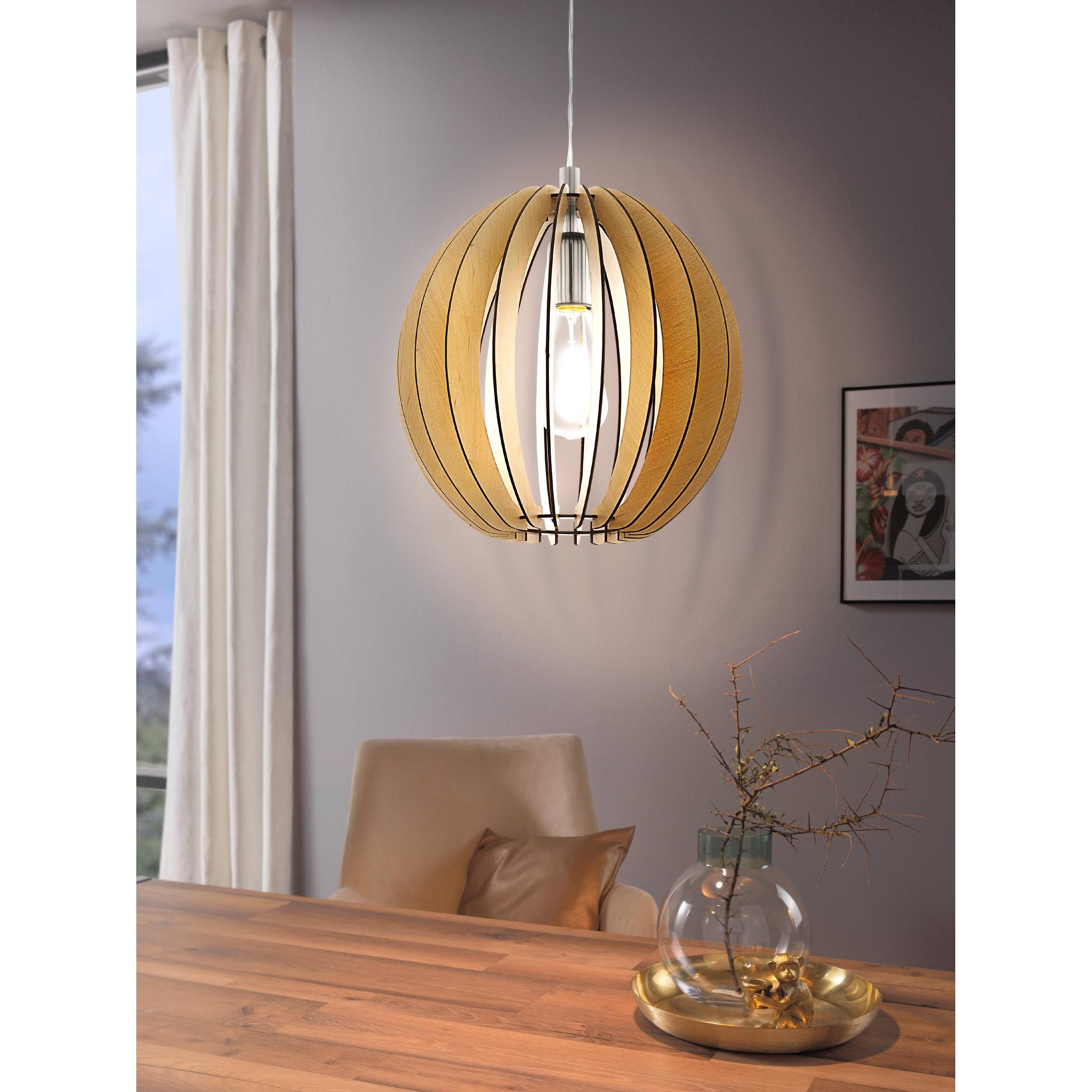 Suspension bois naturel COSSANO D30CM E27 1X60W