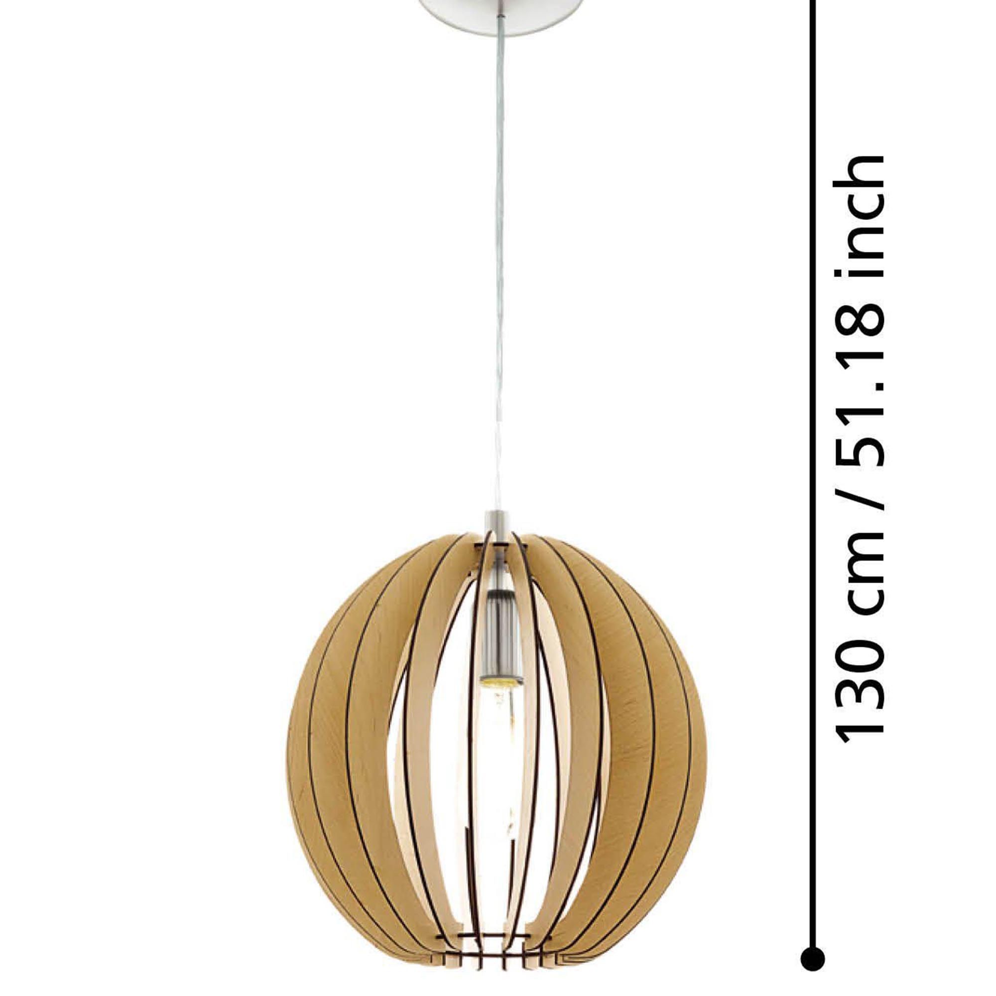 Suspension bois naturel COSSANO D30CM E27 1X60W