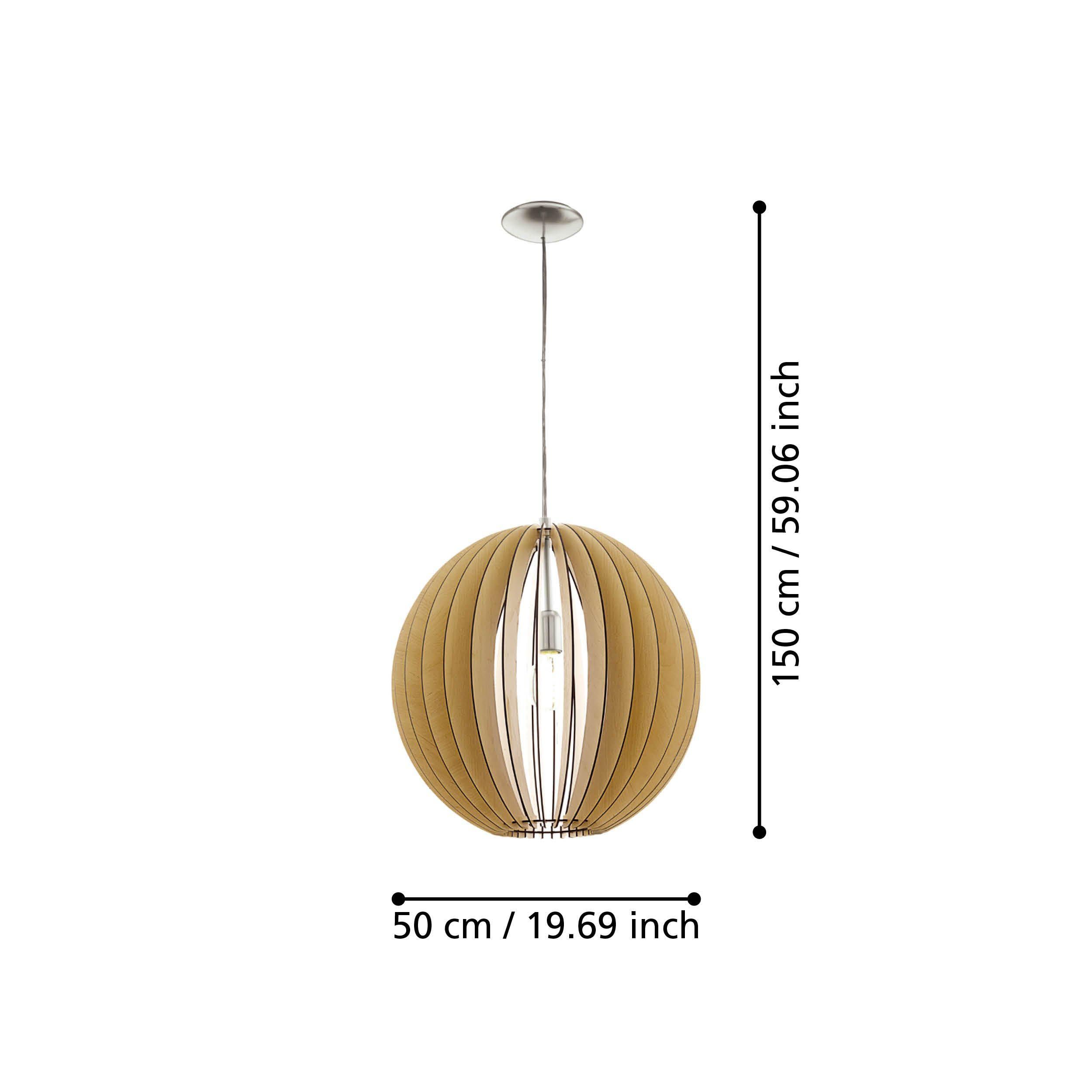 Suspension bois naturel COSSANO D50CM E27 1X60W