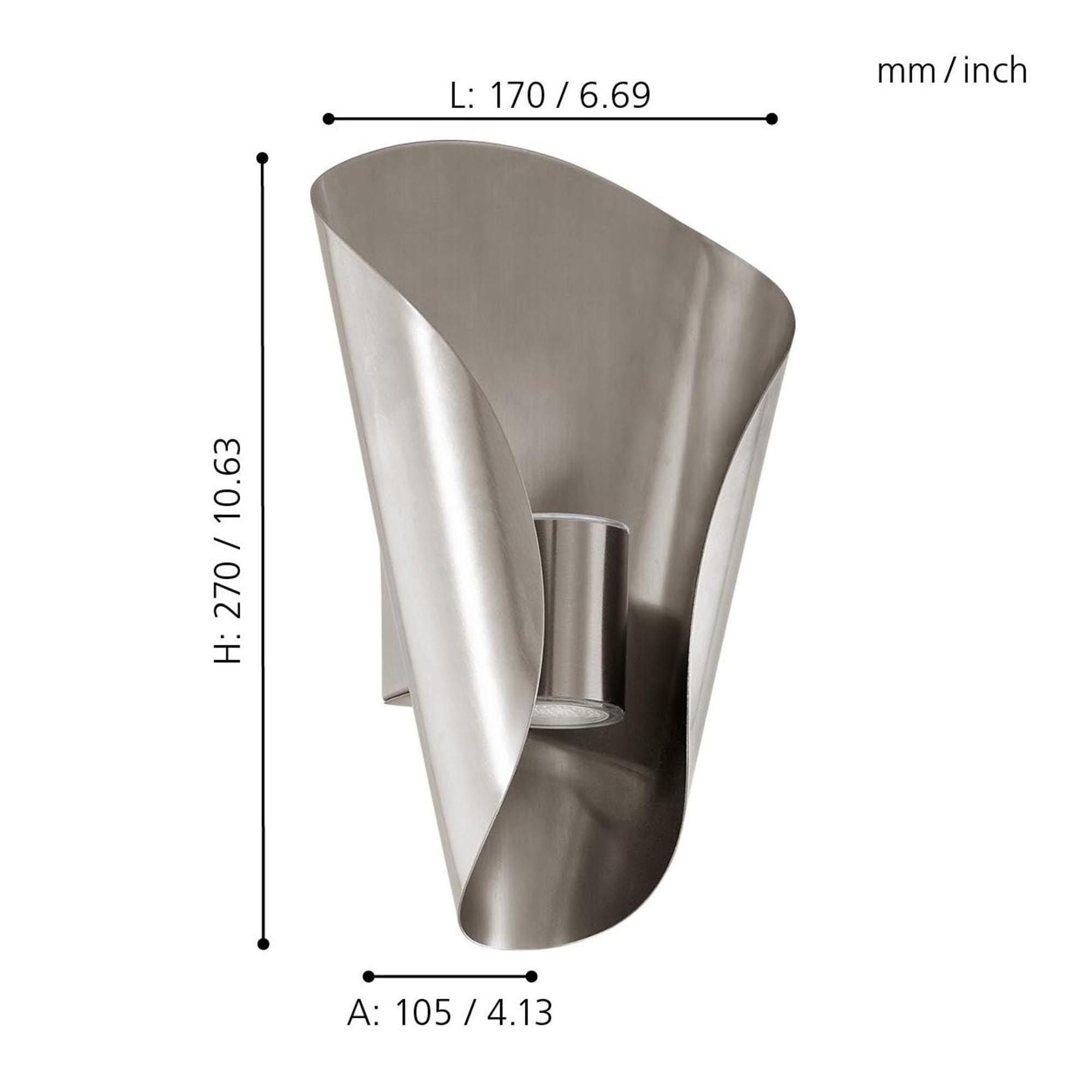 Applique extérieure métal gris BOSARO LED INT 2X2,5W