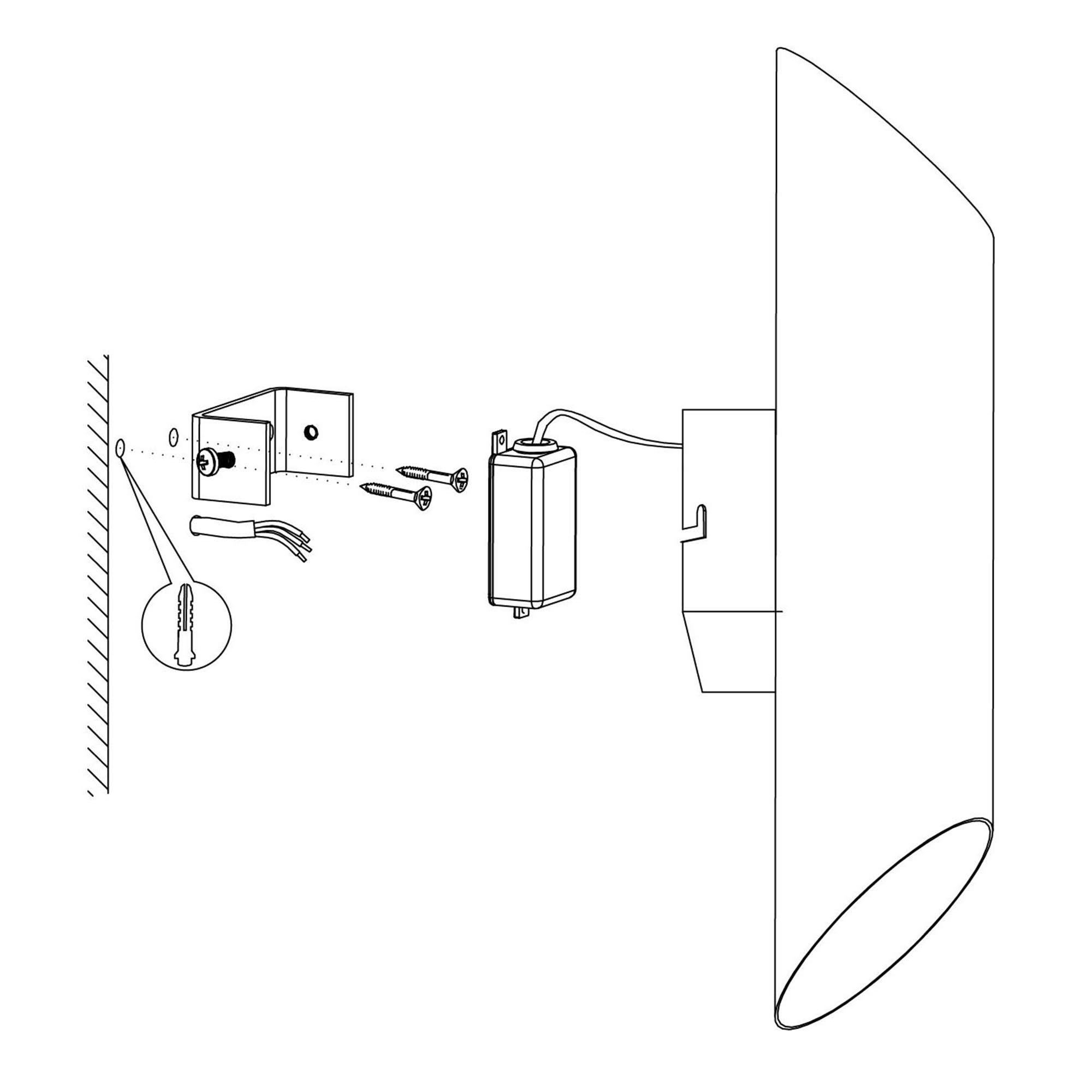 Applique extérieure métal noir AGOLADA LED INT 2X3,7W