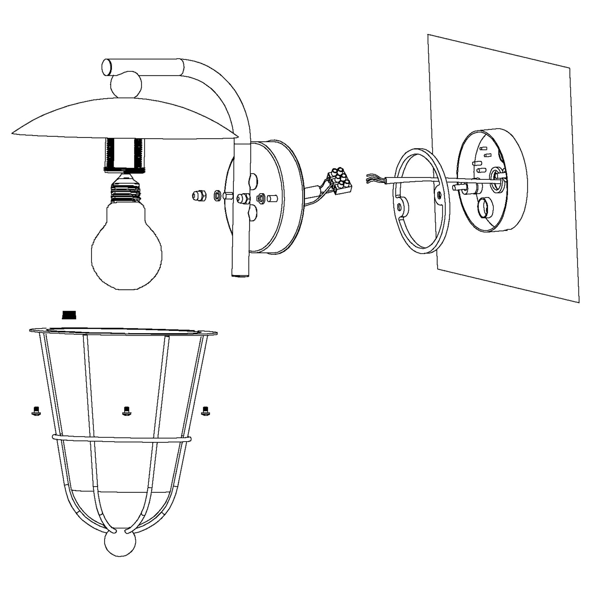 Applique extérieure métal noir PULFERO E27 1X60W