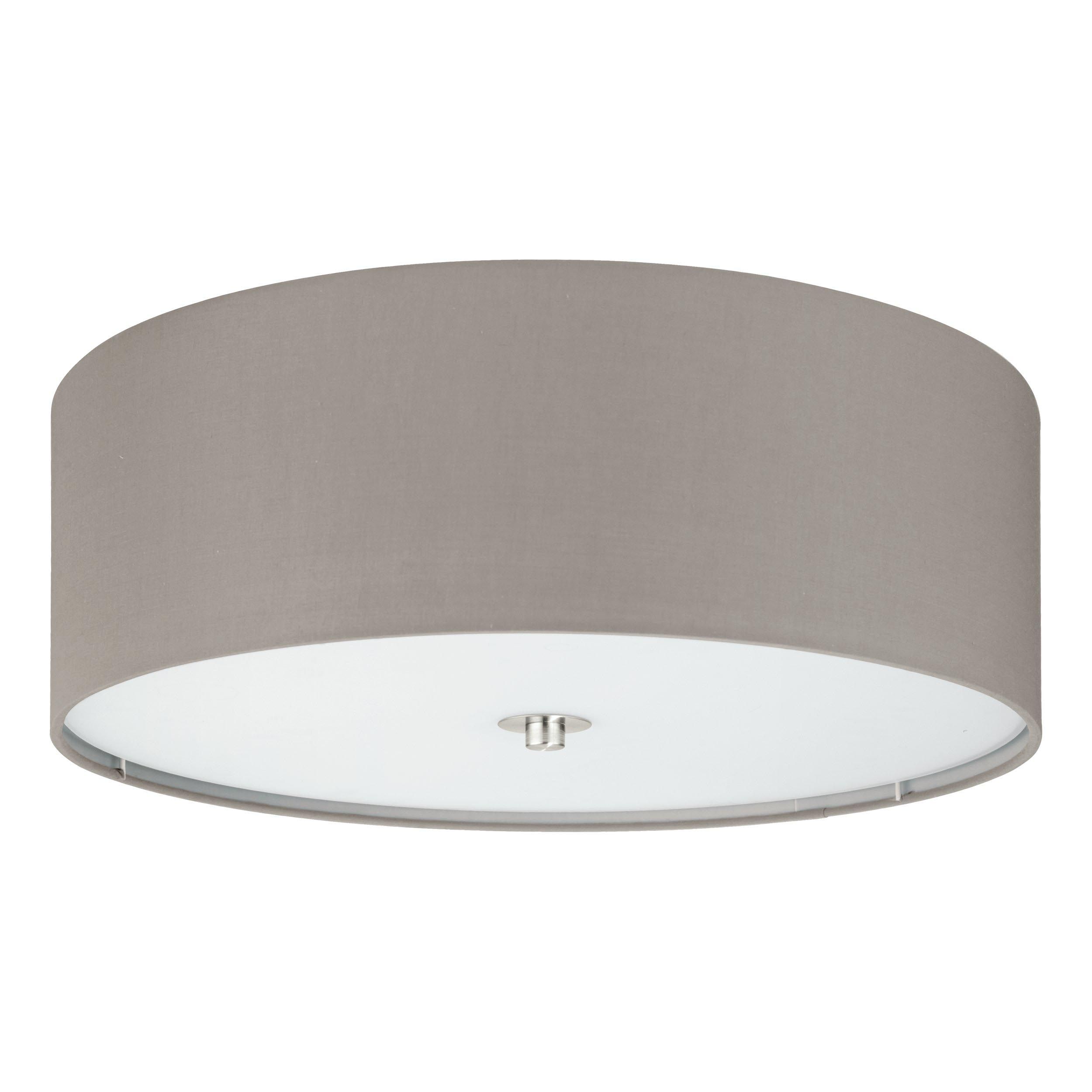 Plafonnier tissu taupe PASTERI D47,5CM E27 3X25W