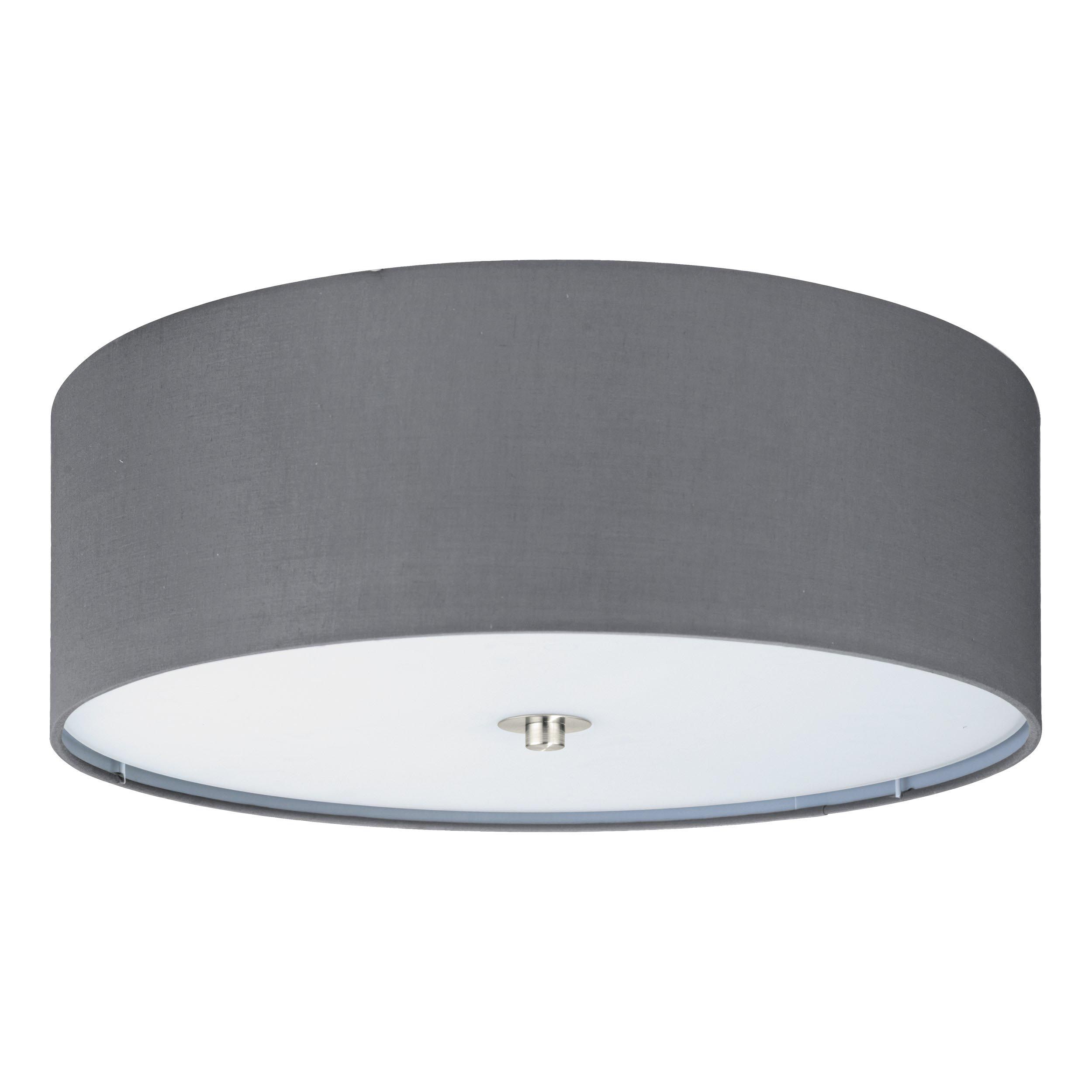 Plafonnier tissu gris PASTERI D47,5CM E27 3X25W