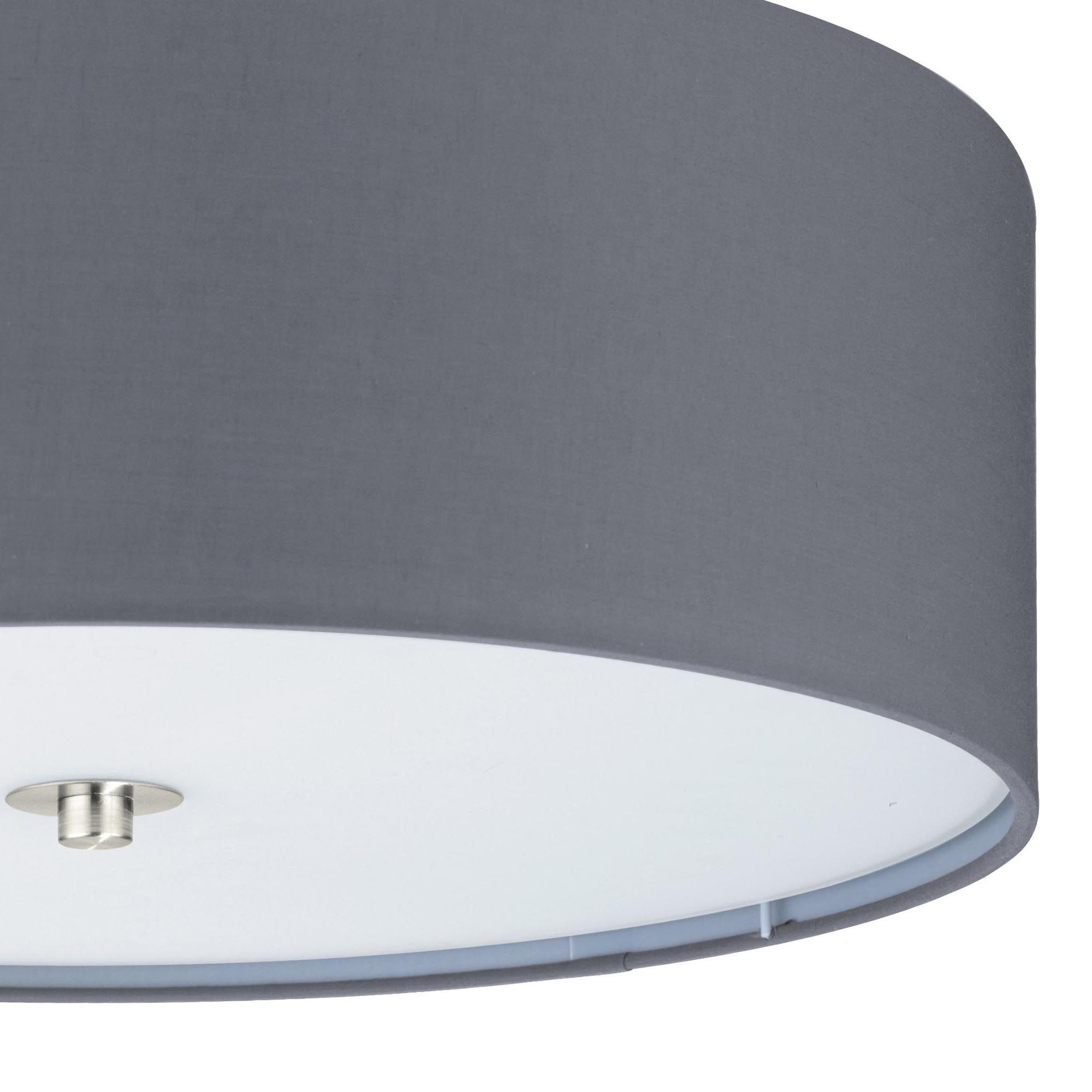 Plafonnier tissu gris PASTERI D47,5CM E27 3X25W