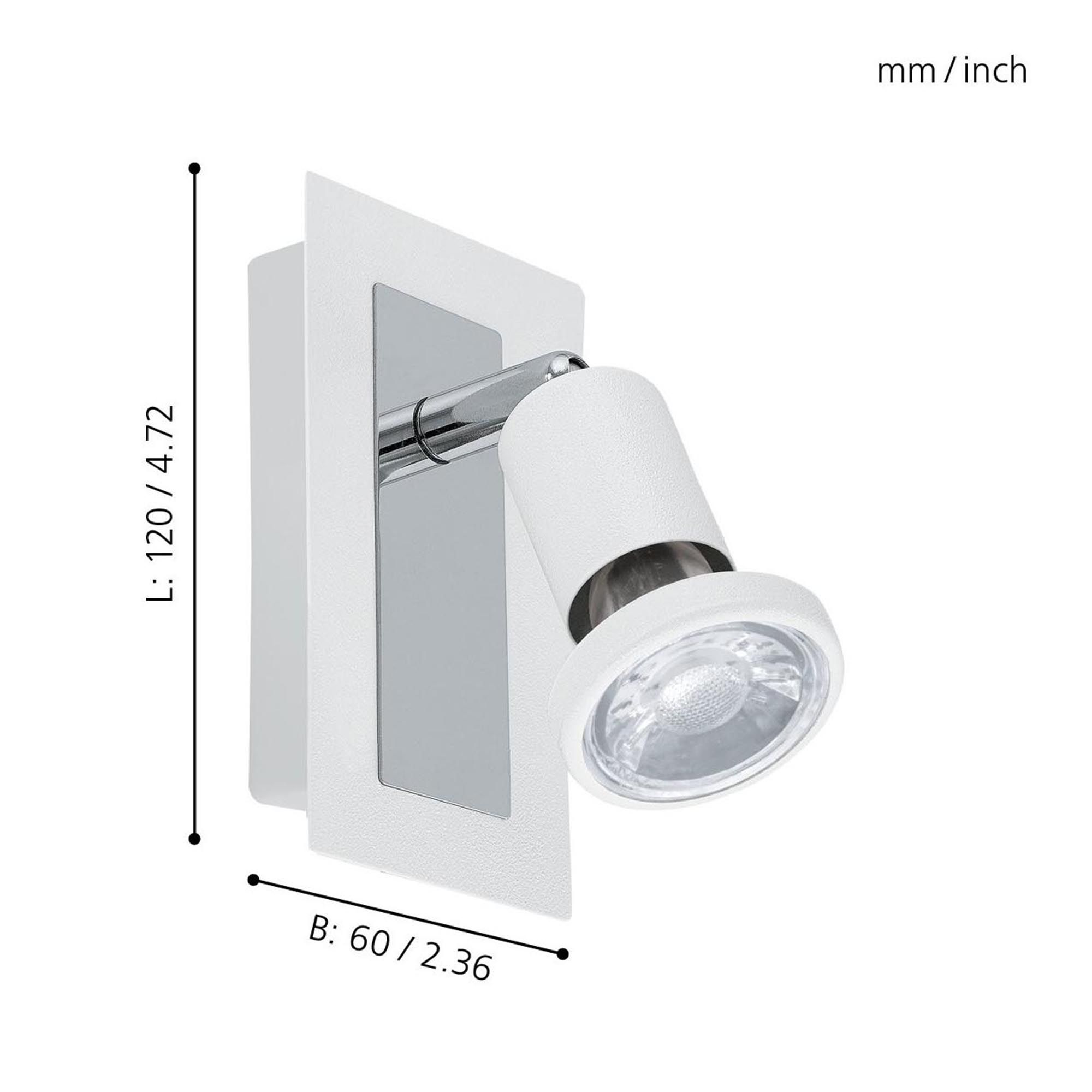 Spot mural 1 lumière métal blanc SARRIA GU10 1X4,5W