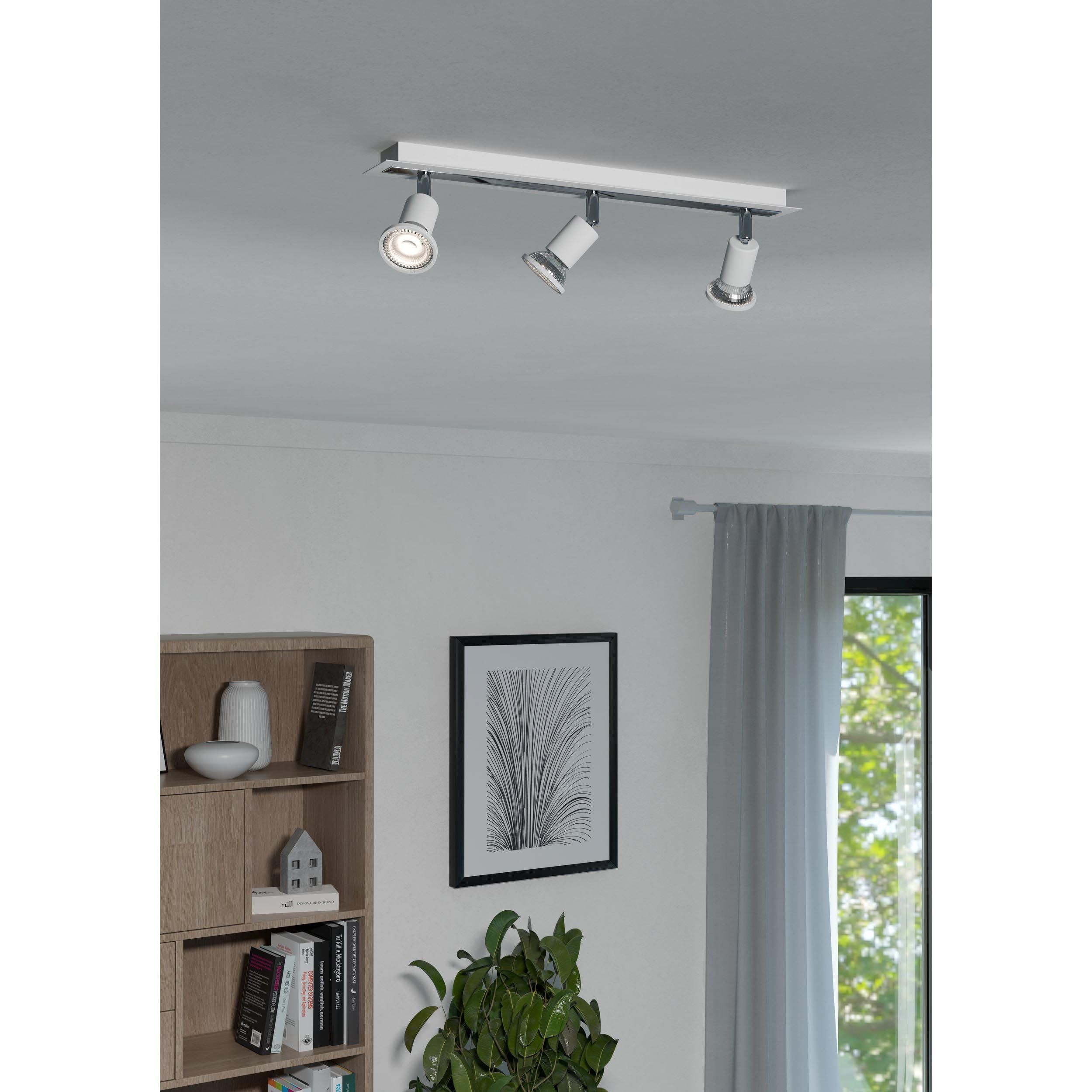 Spot de plafond réglette/plaf métal blanc SARRIA GU10 3X4,5W