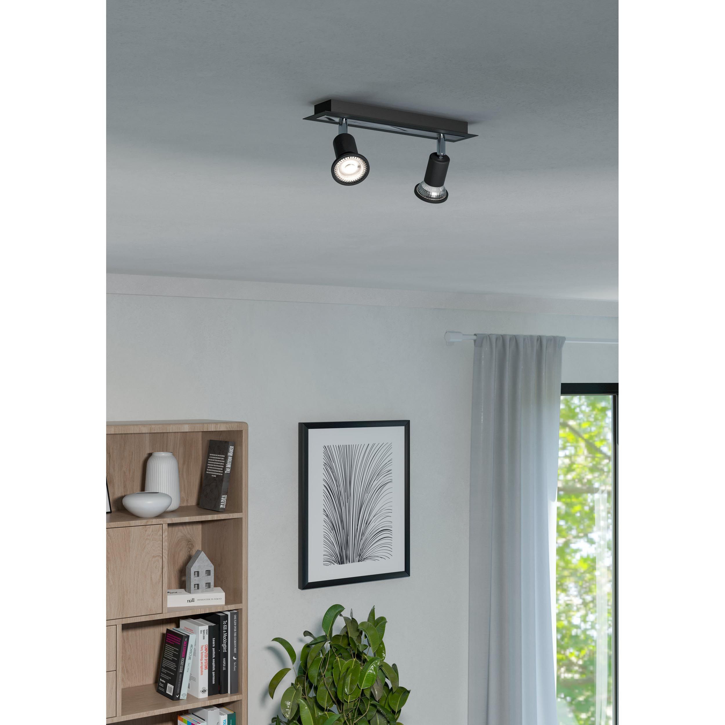 Spot de plafond réglette/plaf métal noir SARRIA GU10 2X4,5W