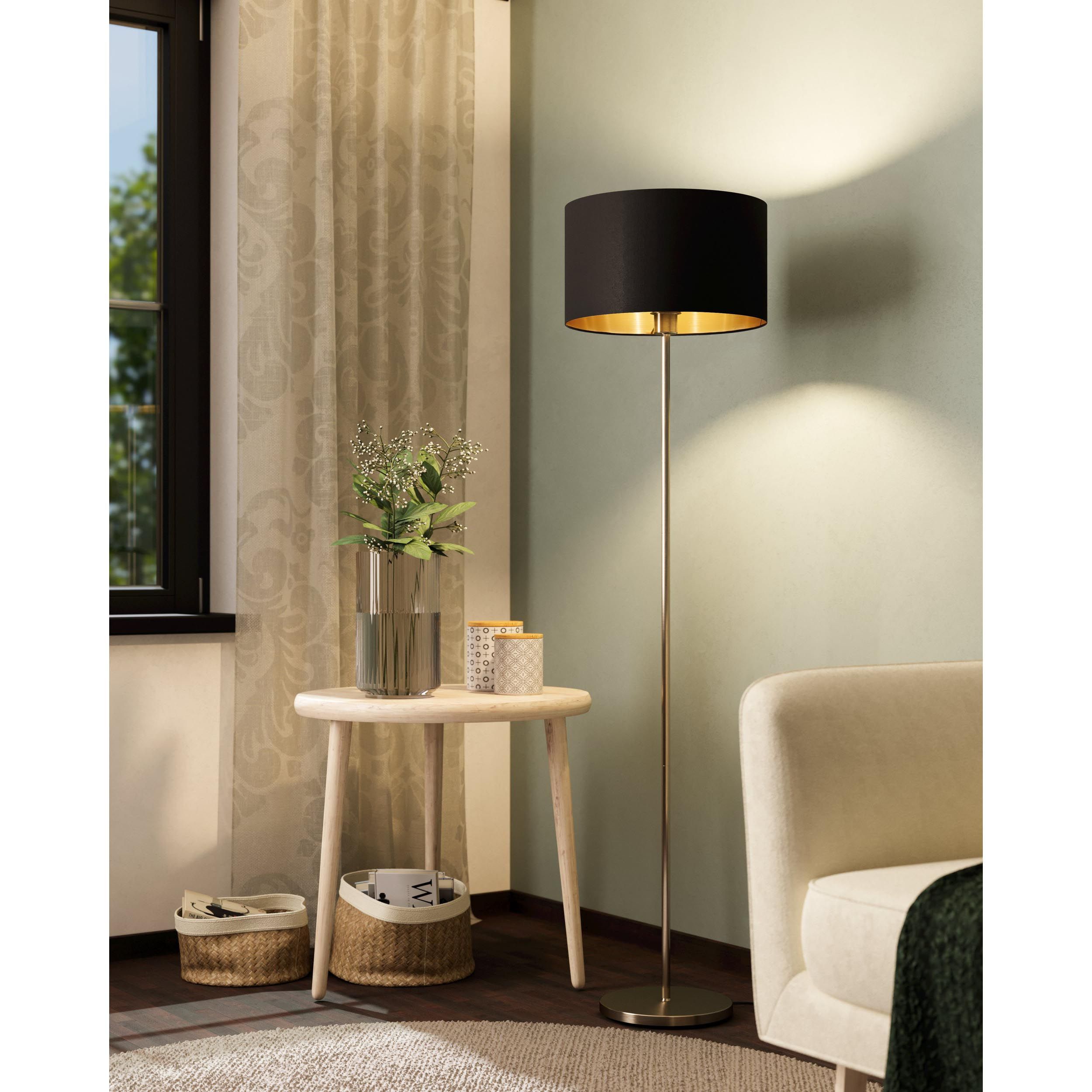 Lampadaire tissu noir MASERLO E27 1X60W