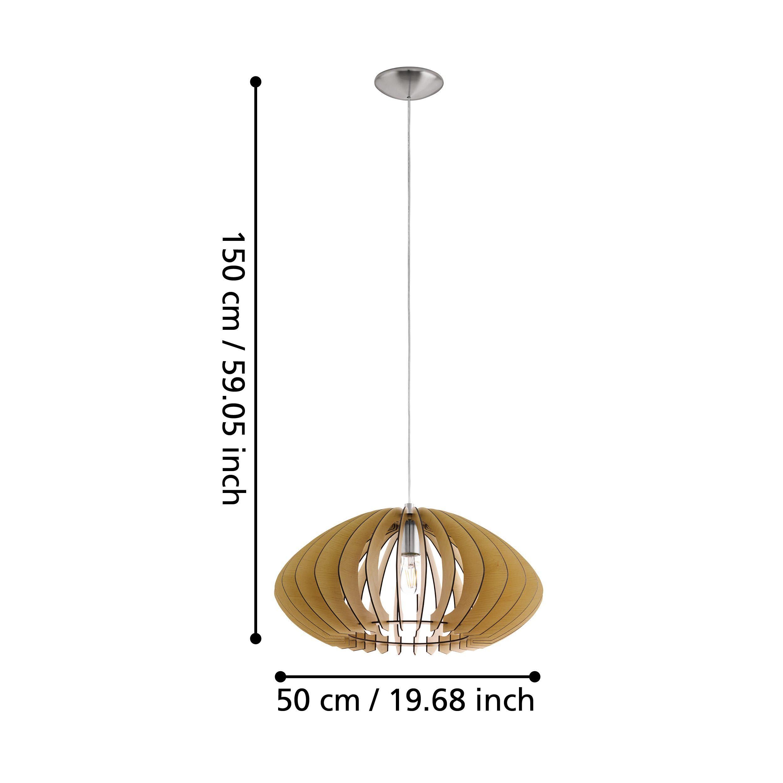 Suspension bois naturel COSSANO 2 D50CM E27 1X60W