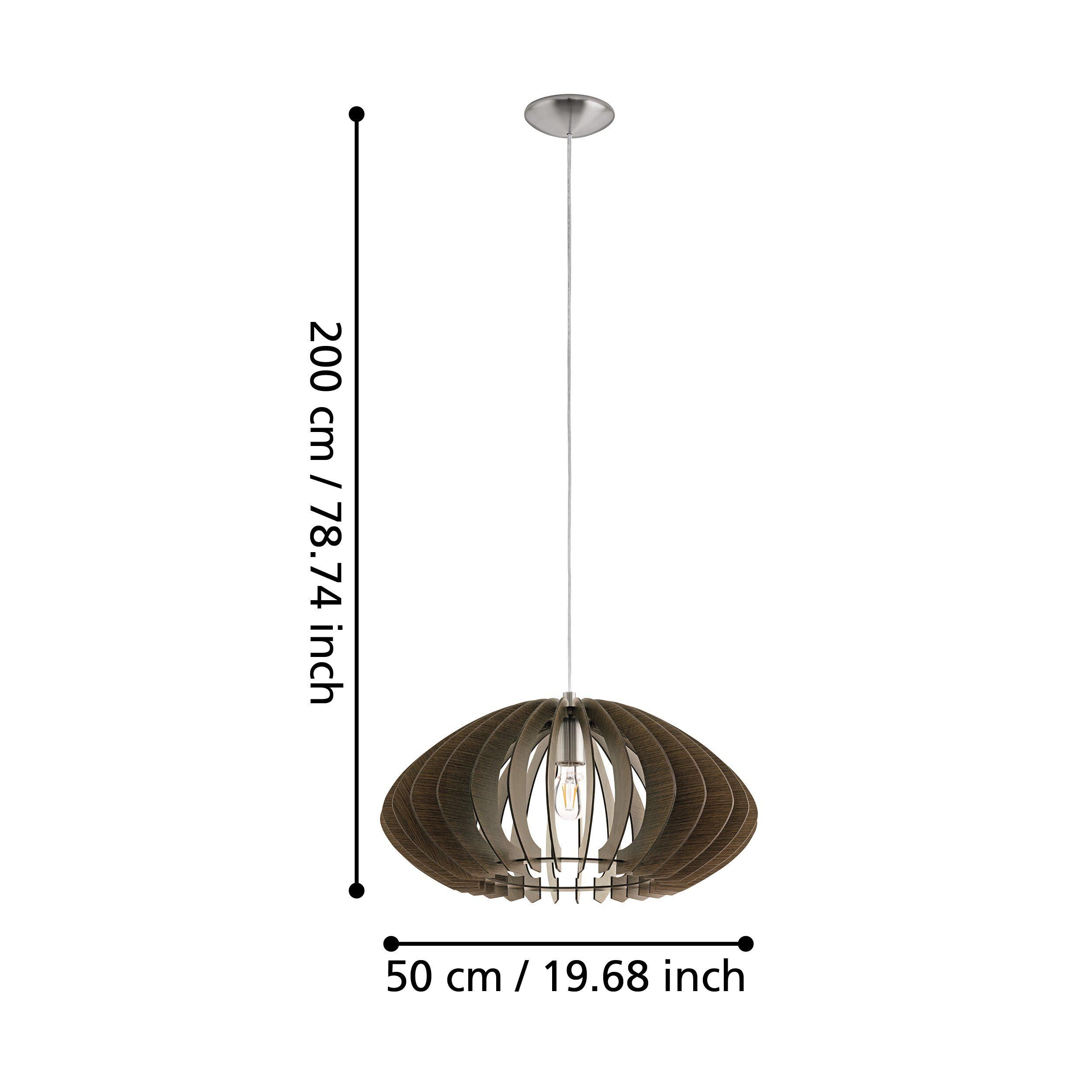 Suspension bois marron COSSANO 2 D50CM E27 1X60W