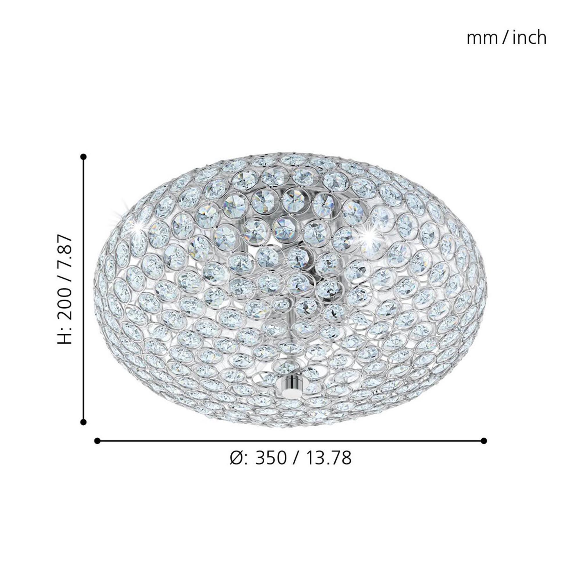 Plafonnier verre trspt CLEMENTE E27 2X60W