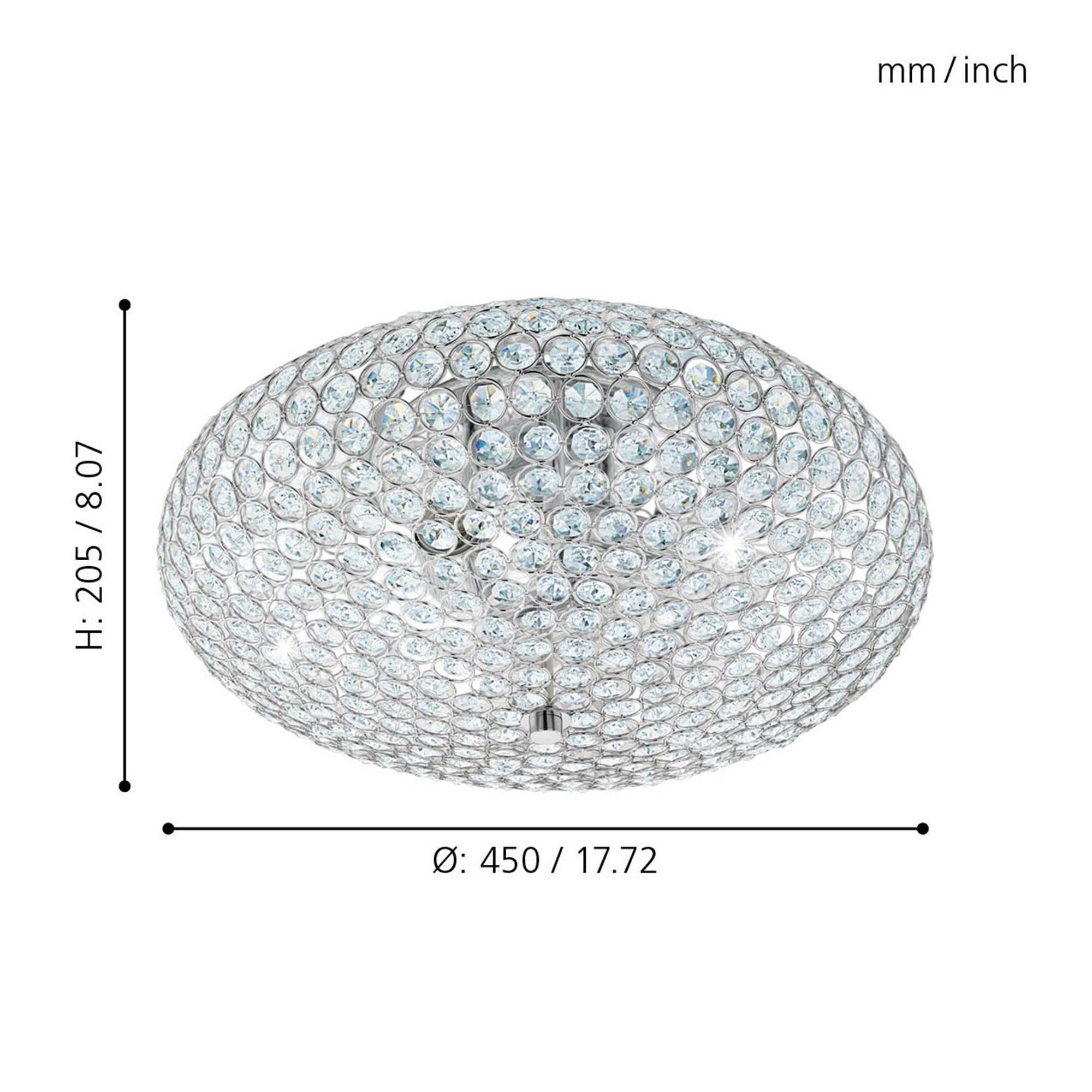 Plafonnier verre trspt CLEMENTE E27 3X60W