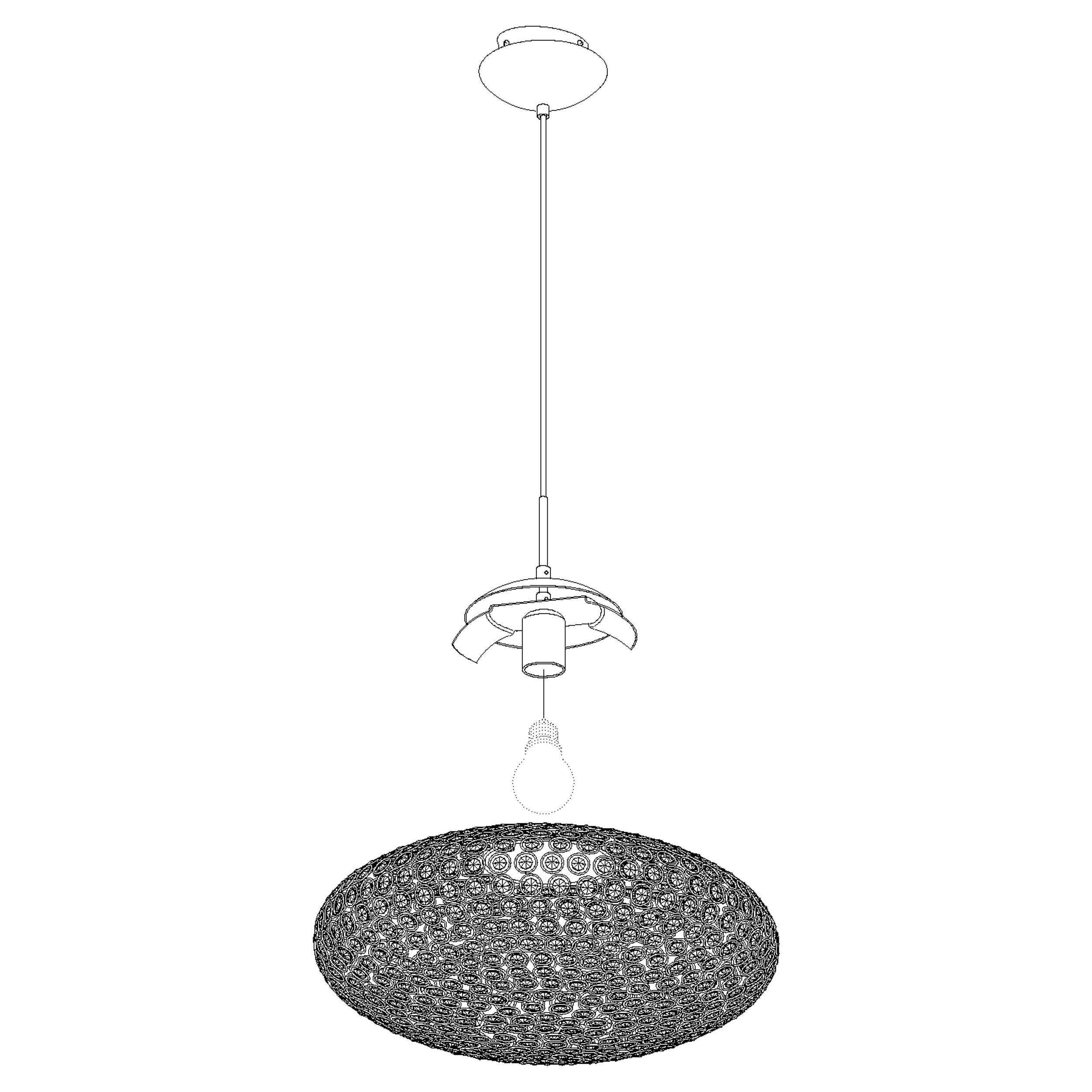 Suspension verre trspt CLEMENTE E27 1X60W