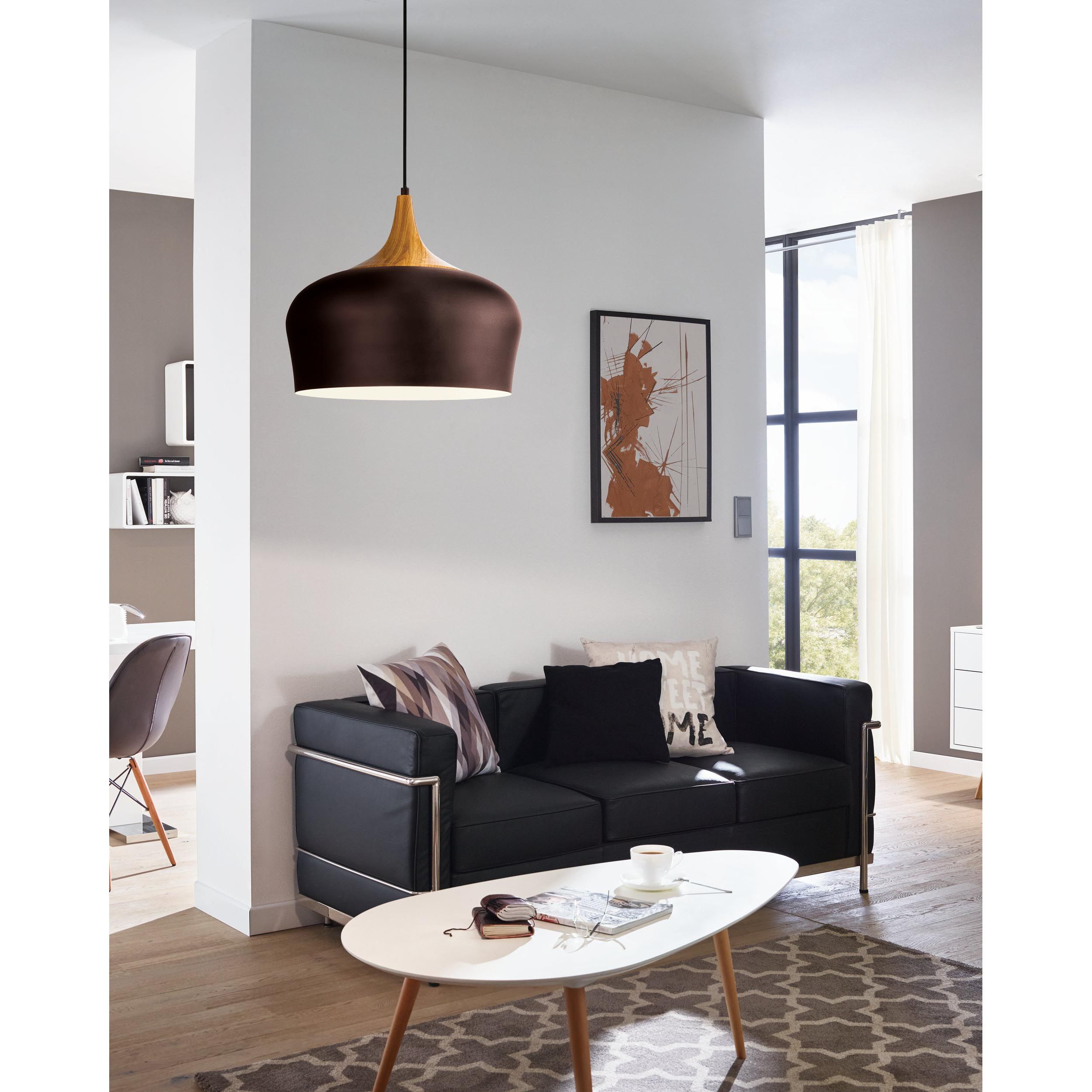 Suspension métal marron OBREGON E27 1X60W