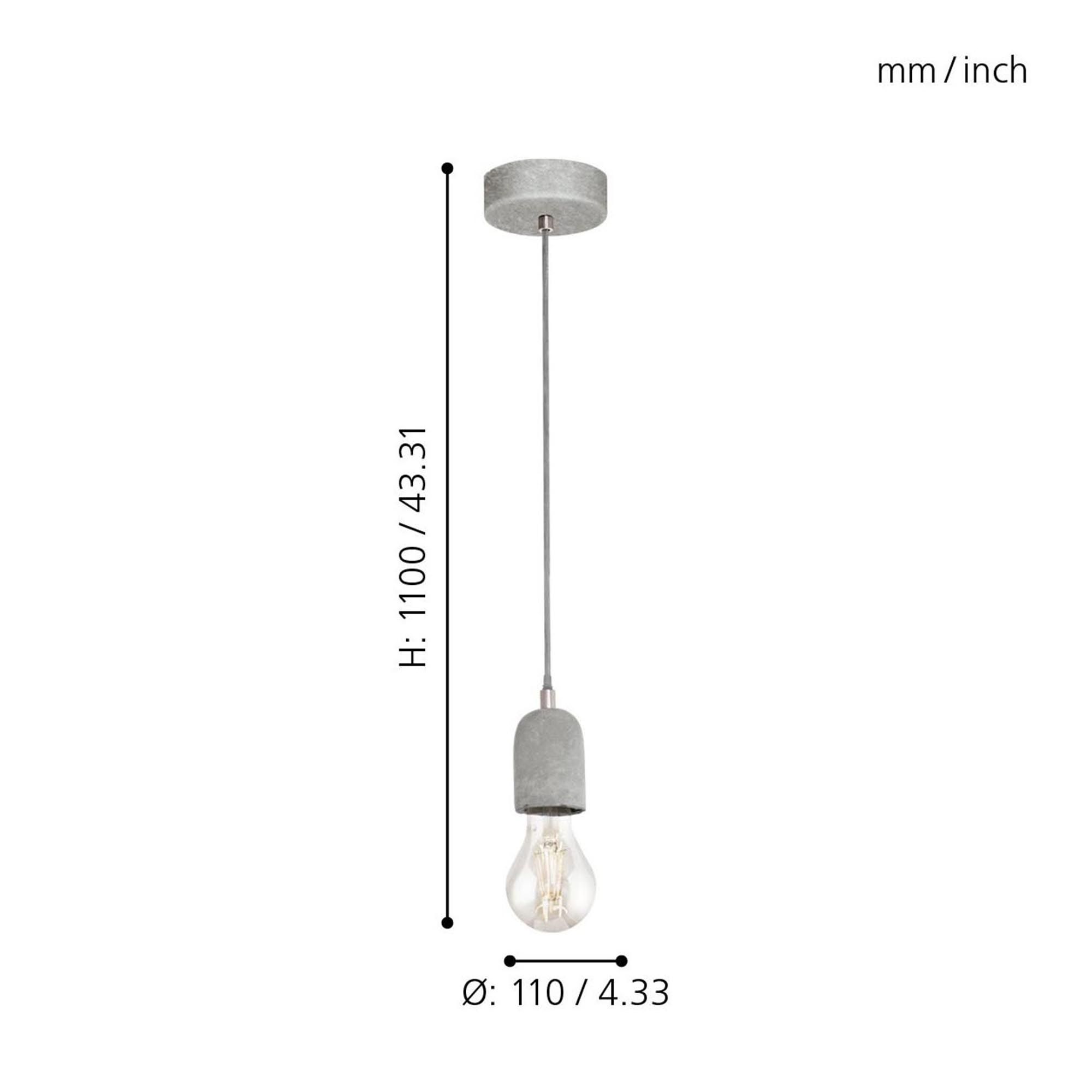 Suspension métal gris SILVARES E27 1X60W