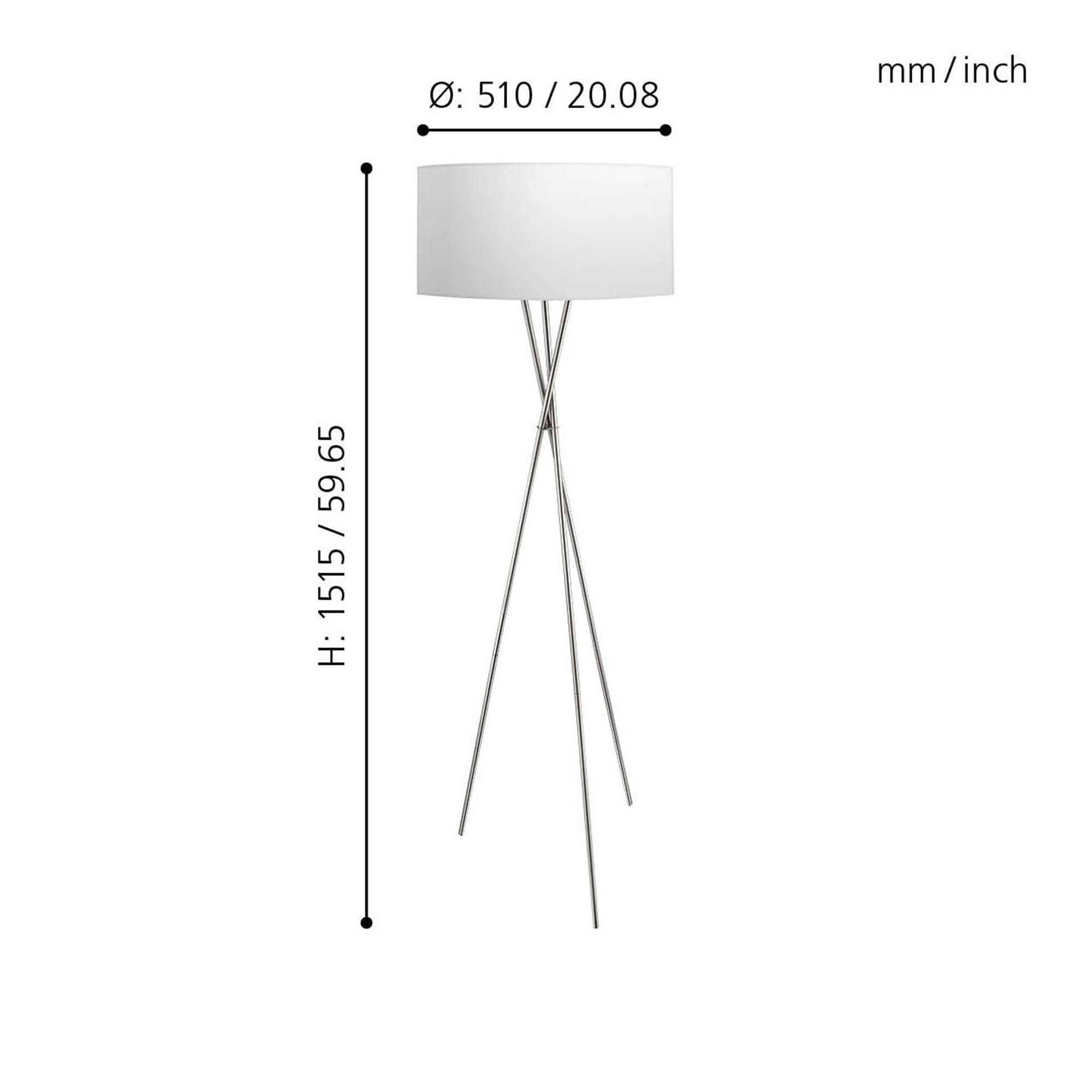 Lampadaire métal nickel mat FONDACHELLI E27 1X60W