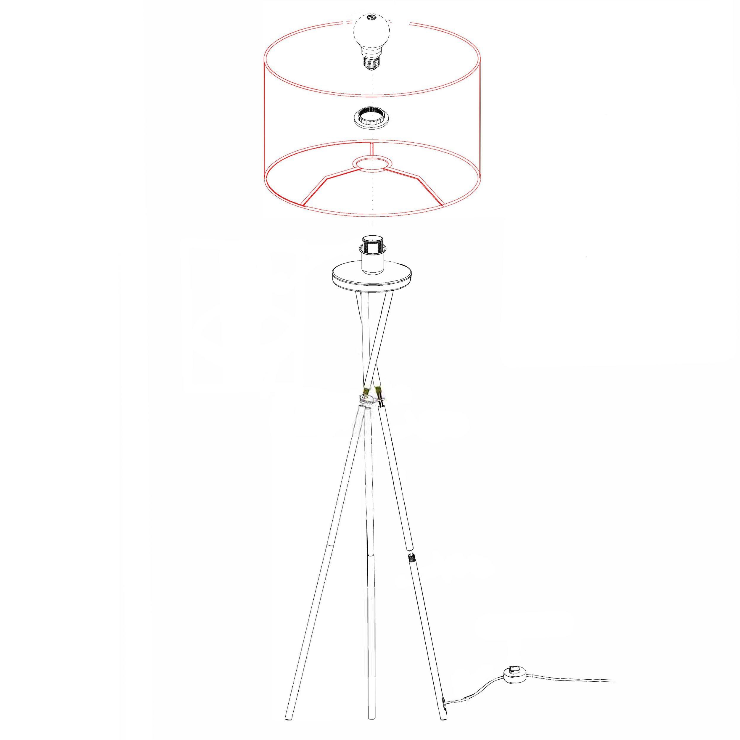 Lampadaire métal nickel mat FONDACHELLI E27 1X60W