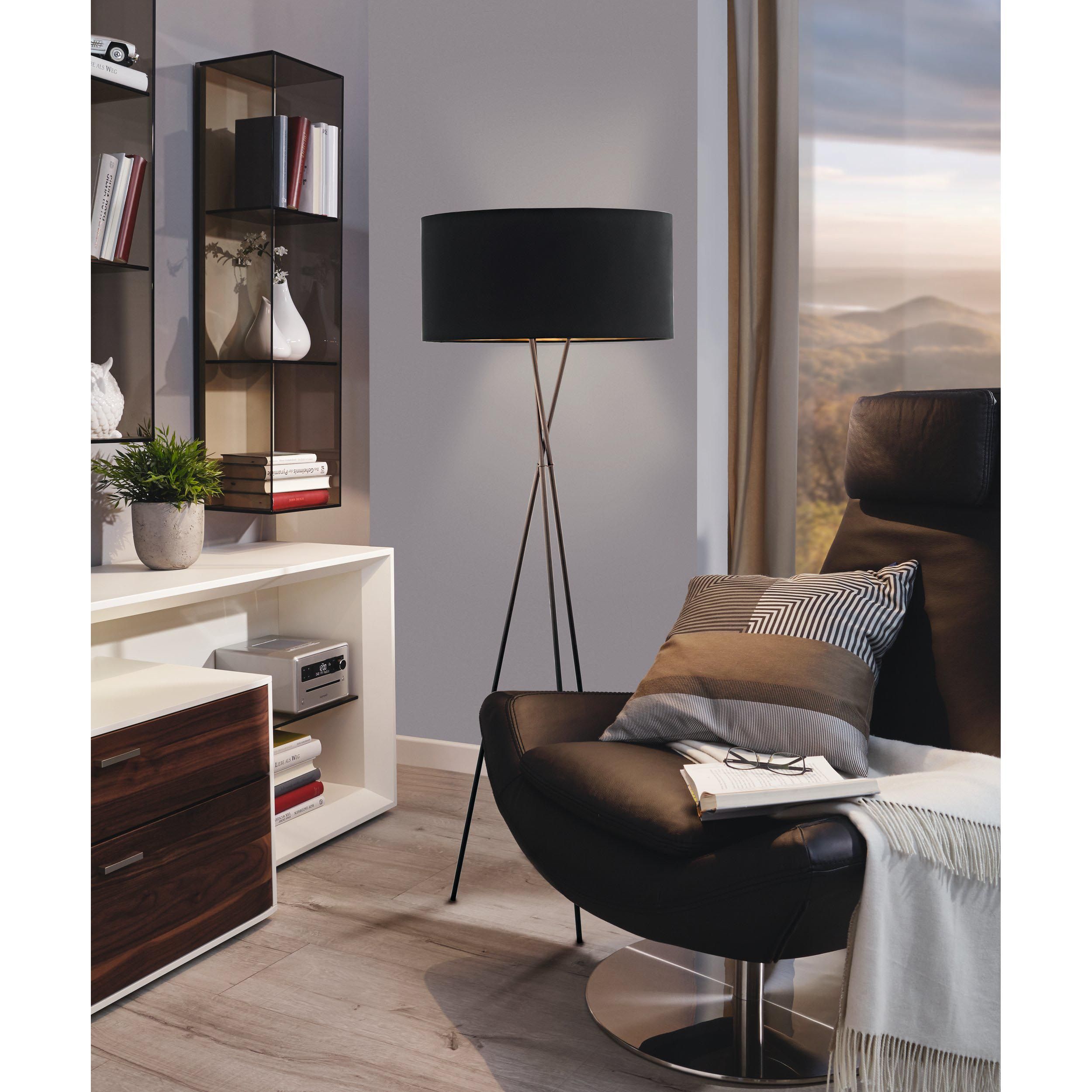 Lampadaire métal noir FONDACHELLI E27 1X60W