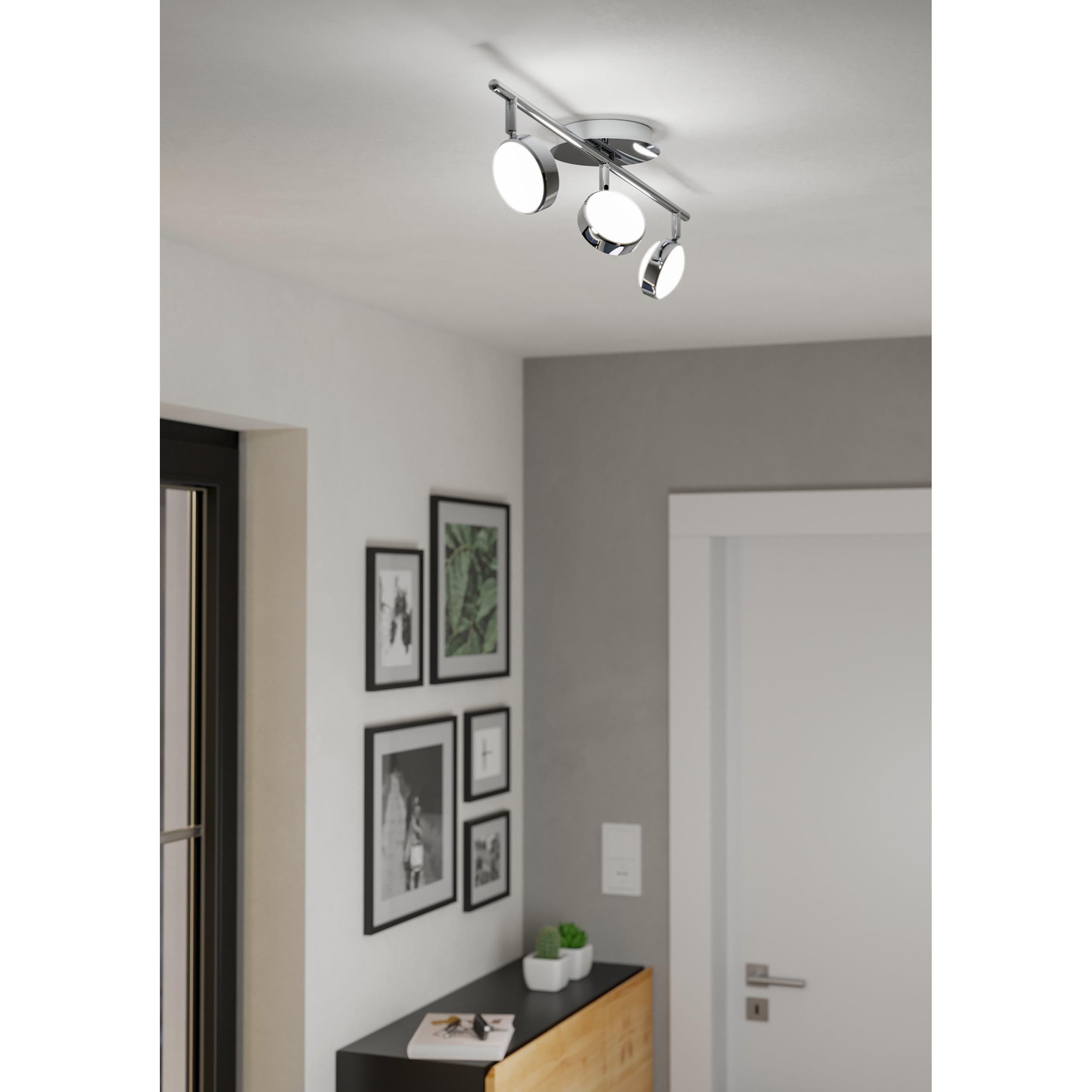 Spot de plafond réglette/plaf métal argenté SALTO LED INT 3X5,4W