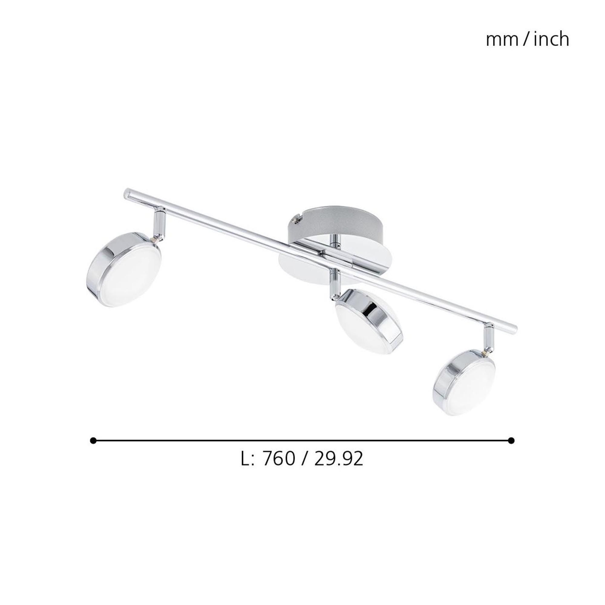 Spot de plafond réglette/plaf métal argenté SALTO LED INT 3X5,4W