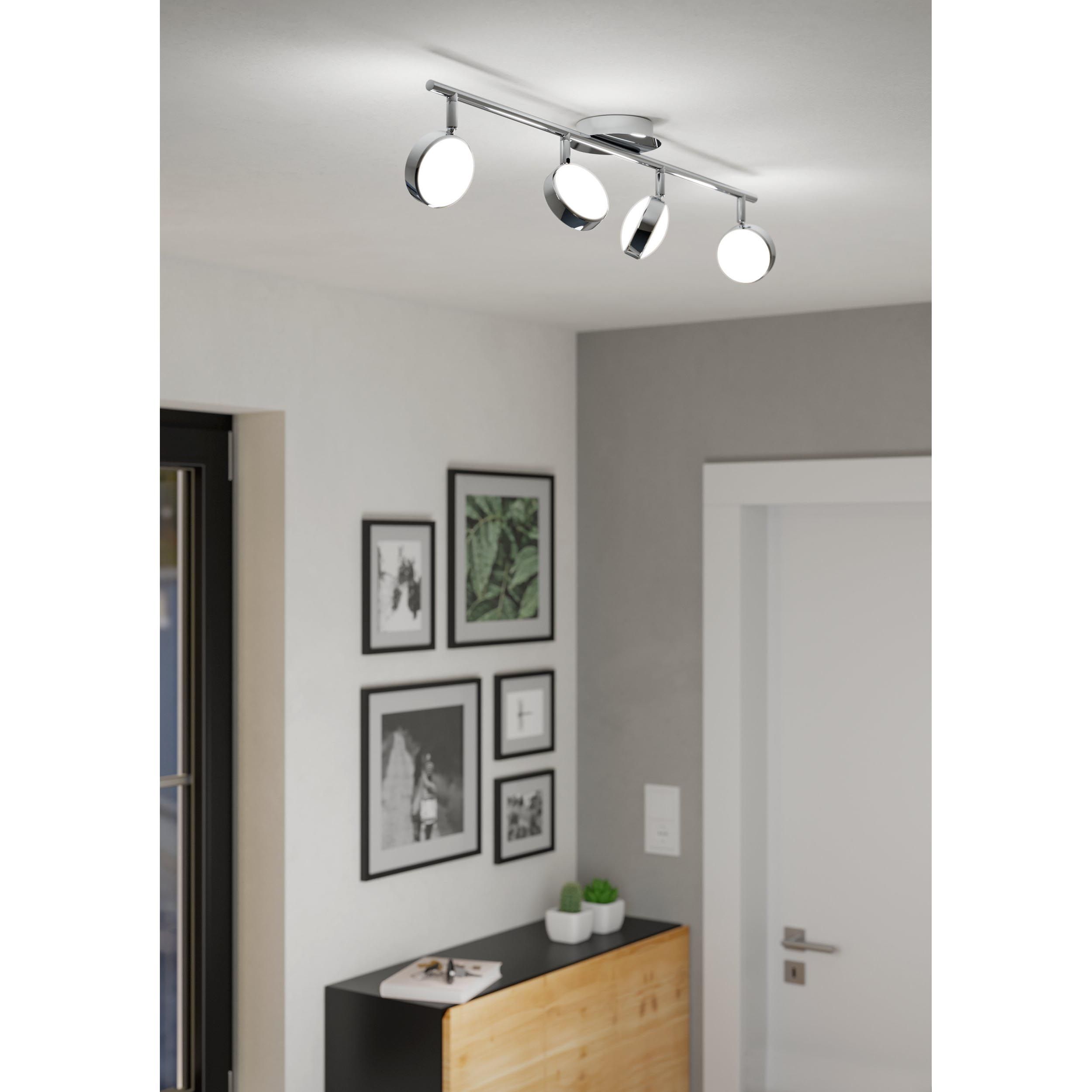 Spot de plafond réglette/plaf métal argenté SALTO LED INT 4X5,4W