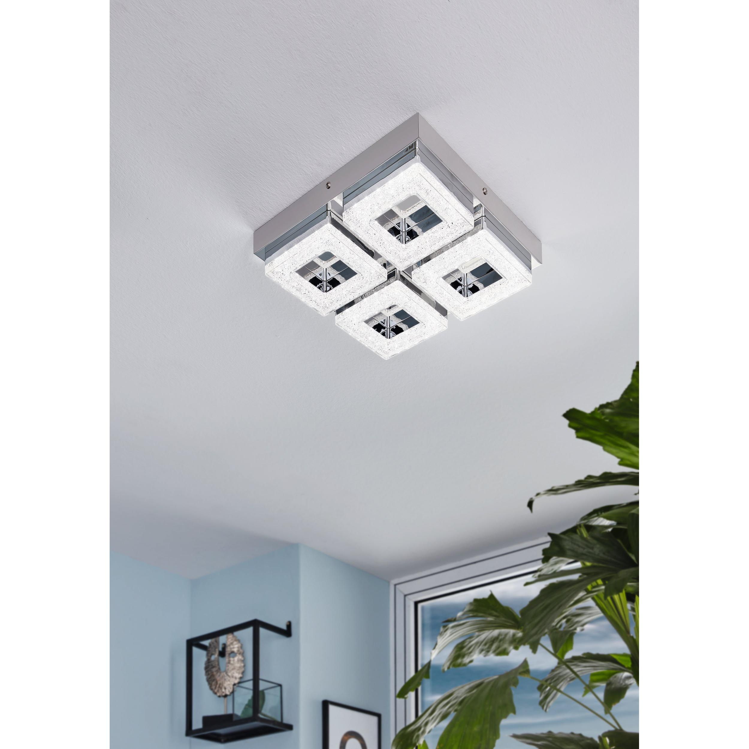 Plafonnier métal argenté FRADELO LED INT 4X3,5W