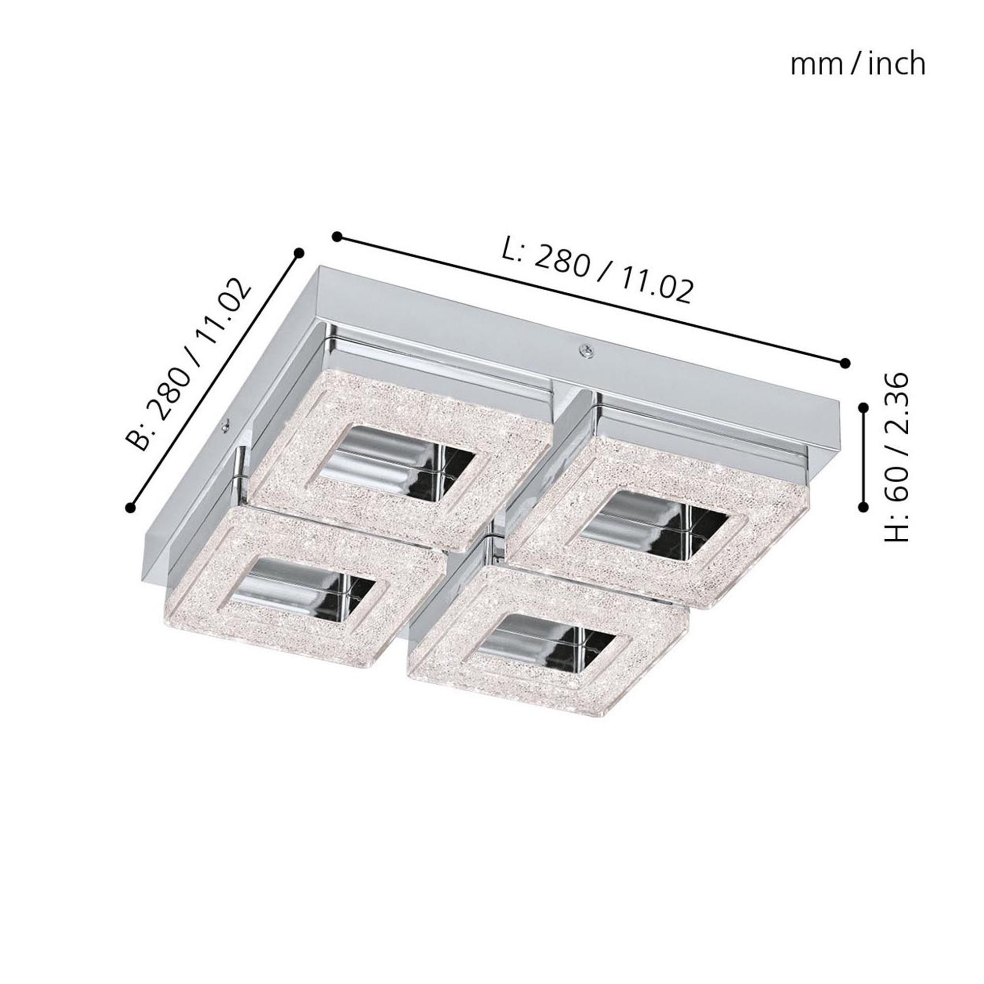 Plafonnier métal argenté FRADELO LED INT 4X3,5W