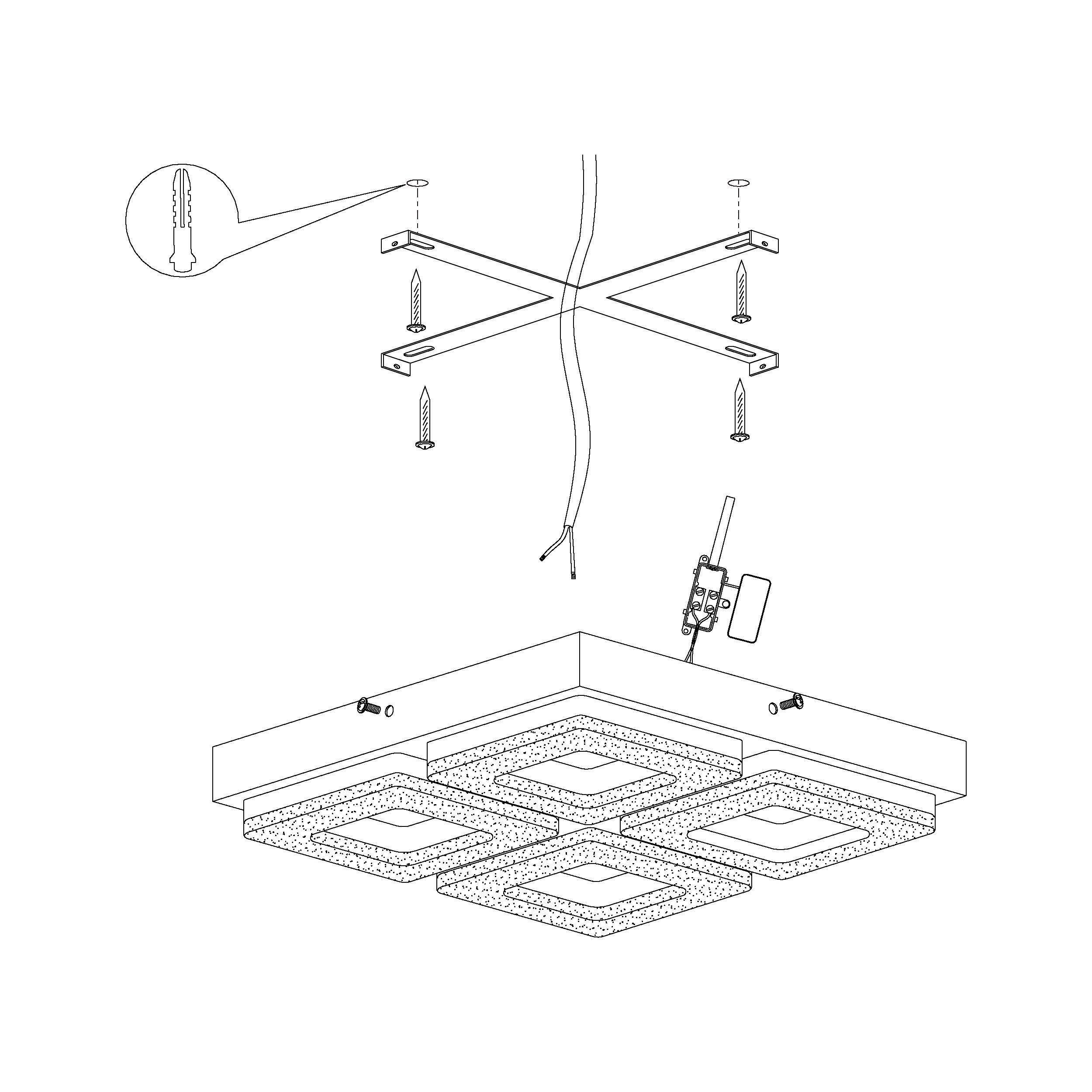 Plafonnier métal argenté FRADELO LED INT 4X3,5W