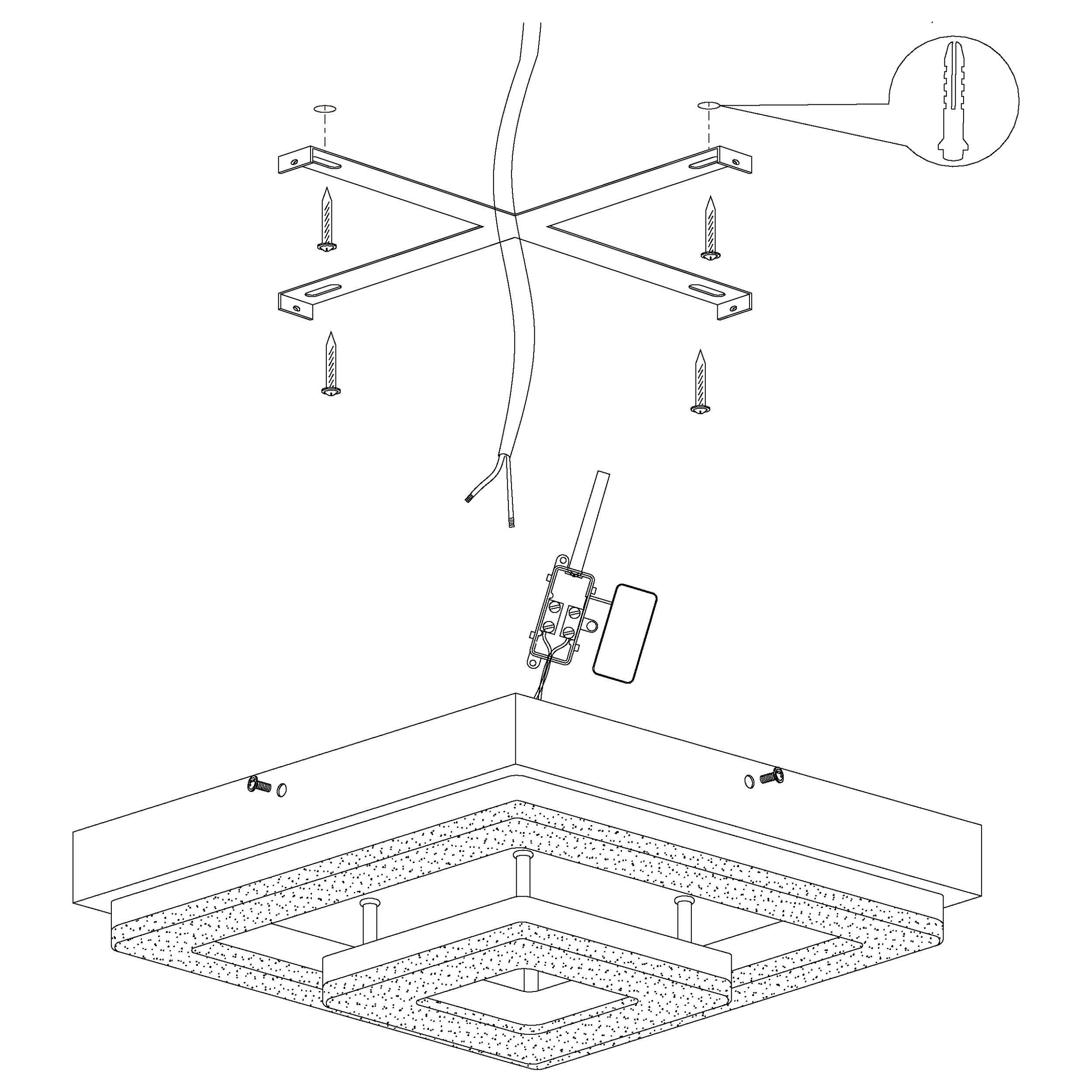 Plafonnier métal argenté FRADELO LED INT 4X2W