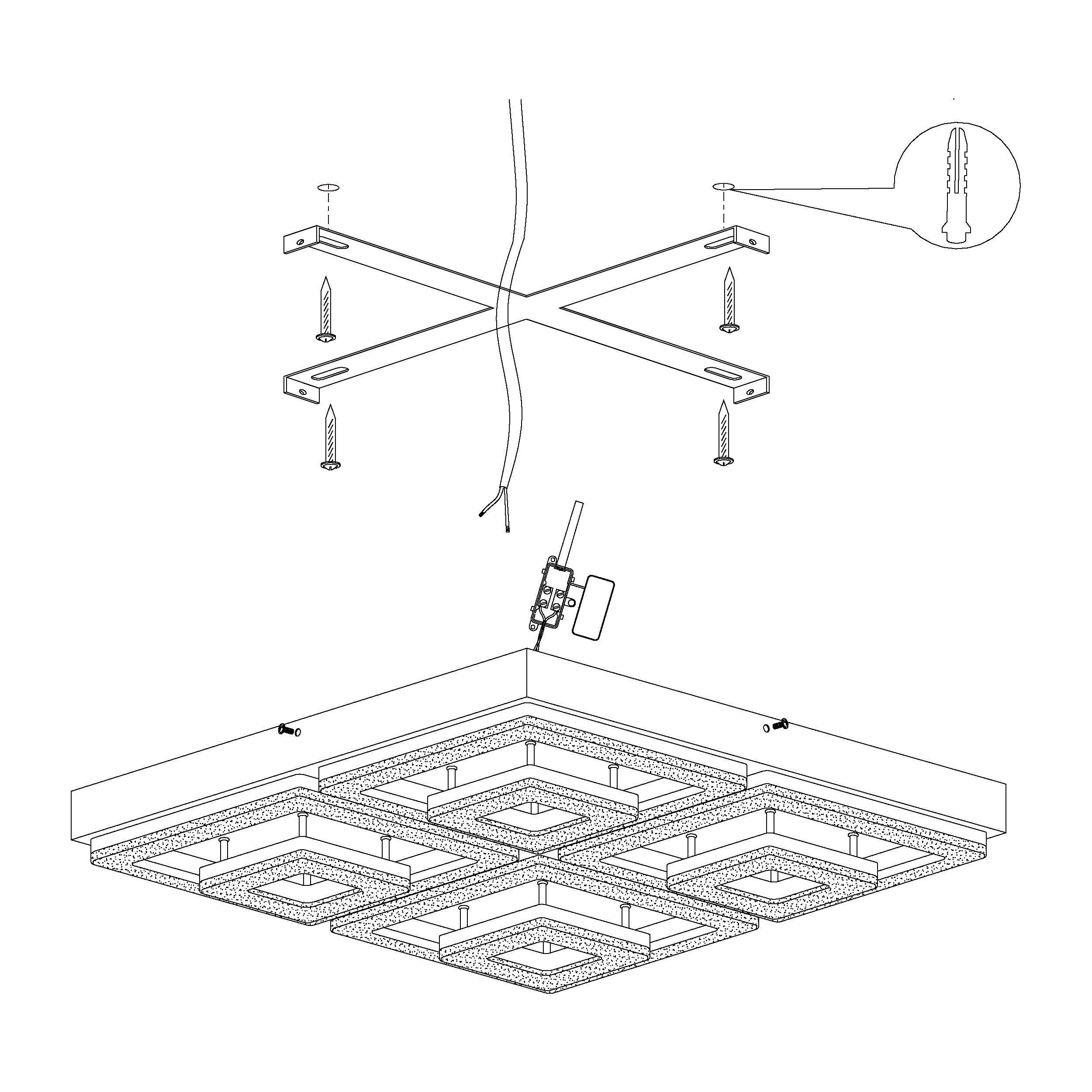 Plafonnier métal argenté FRADELO LED INT 1X46,5W