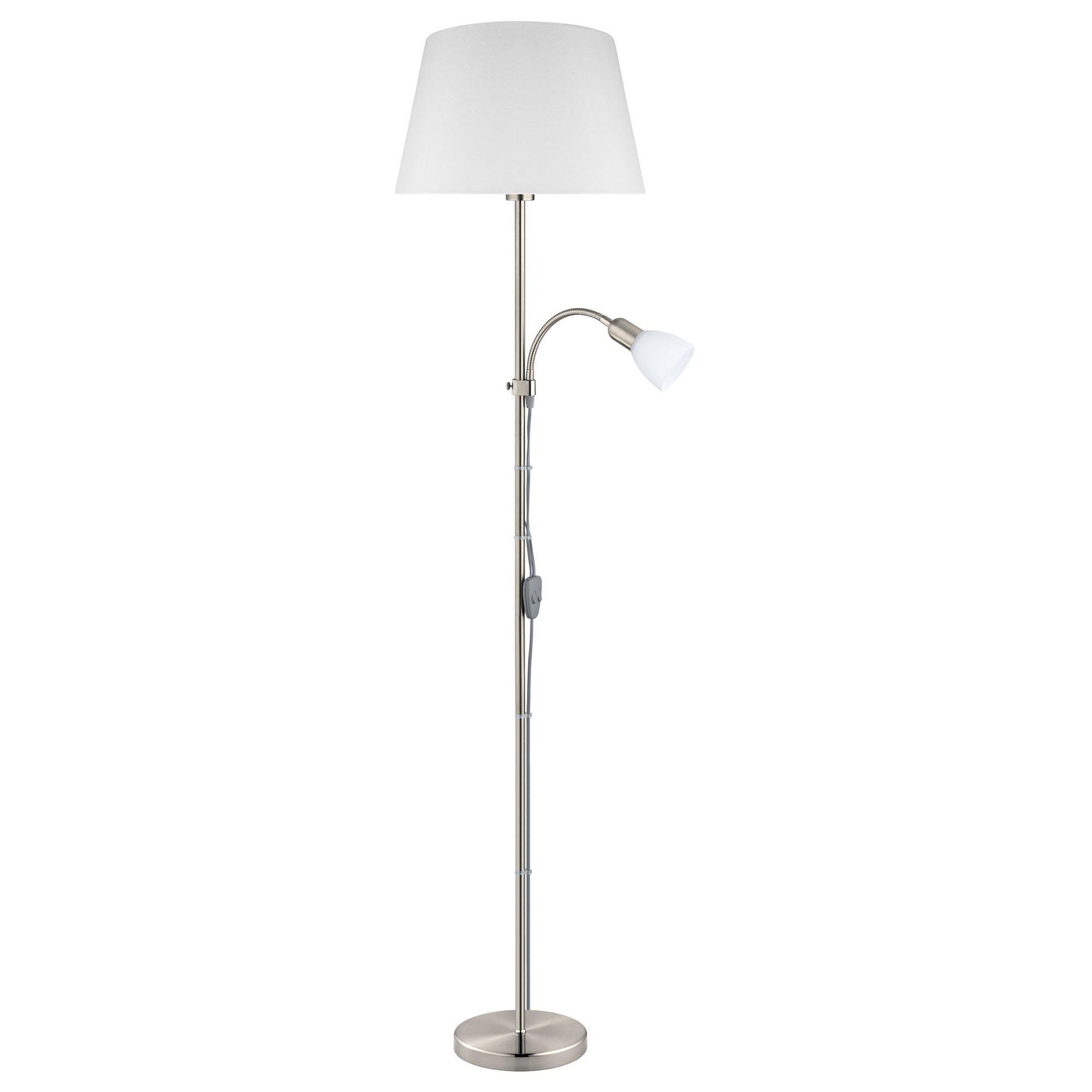 Lampadaire métal nickel mat CONESA E27 1X60W