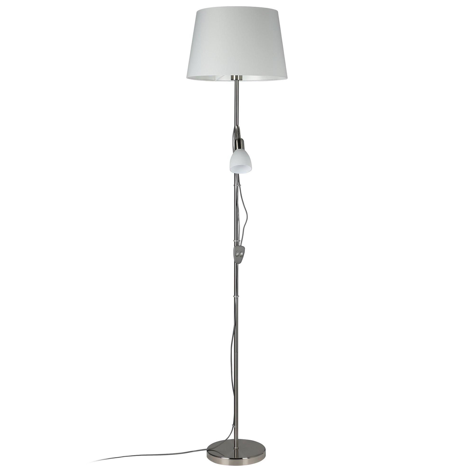 Lampadaire métal nickel mat CONESA E27 1X60W