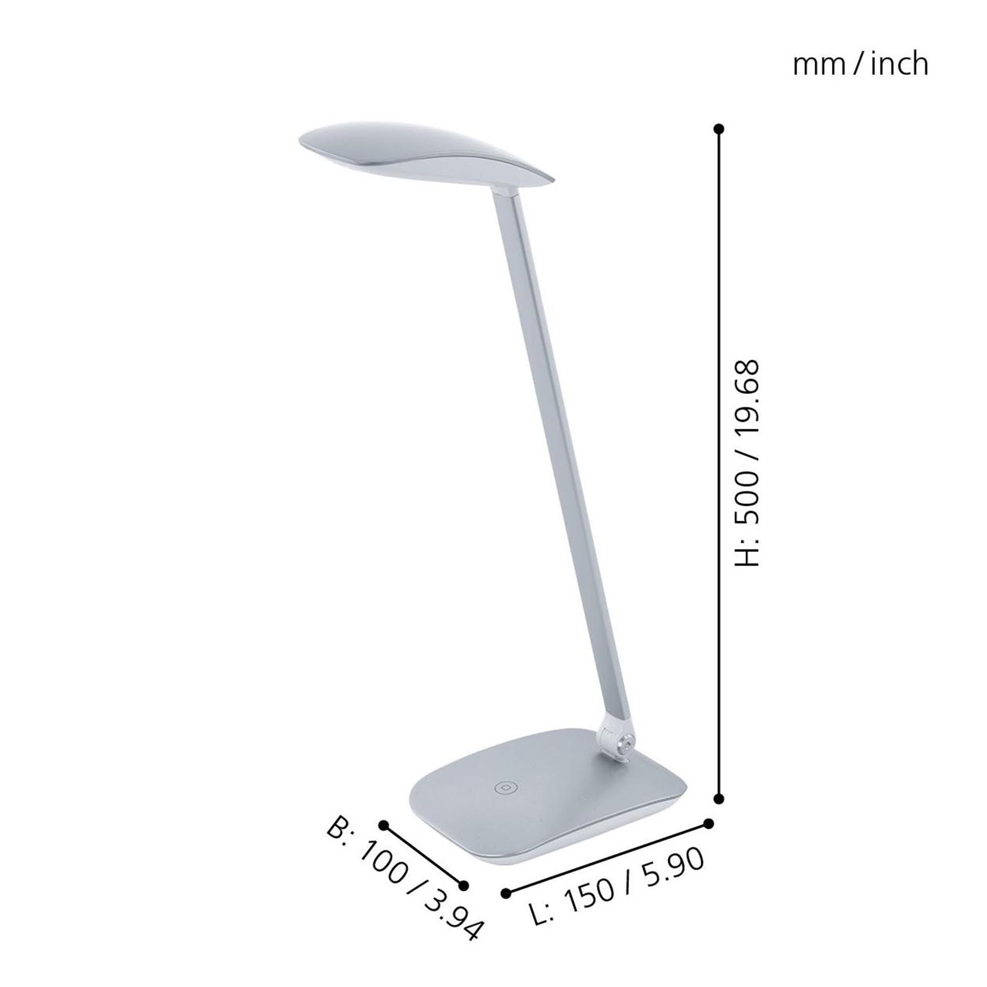 Lampe de bureau plastique argenté CAJERO LED INT 4,8W