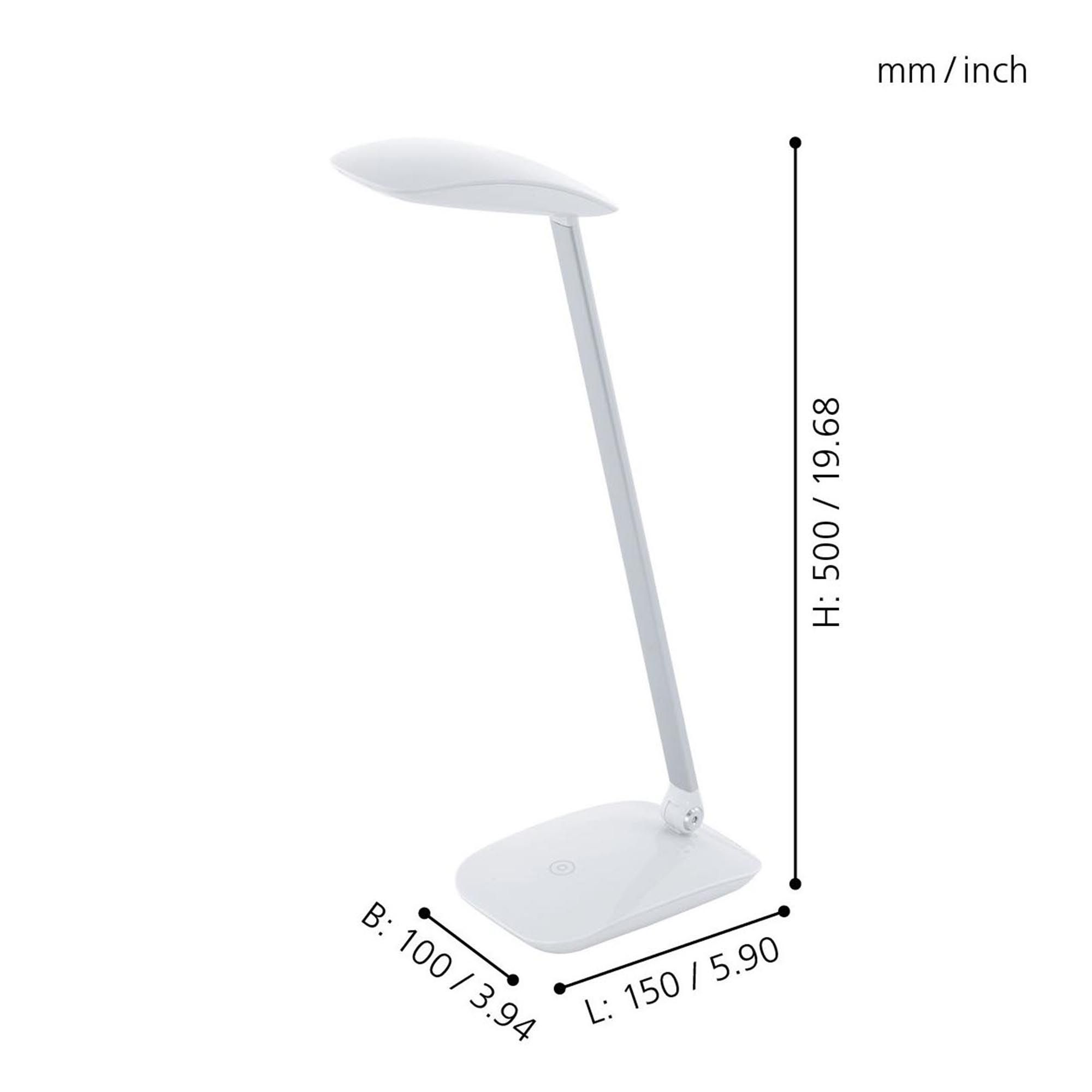 Lampe de bureau plastique blanc CAJERO LED INT 4,8W