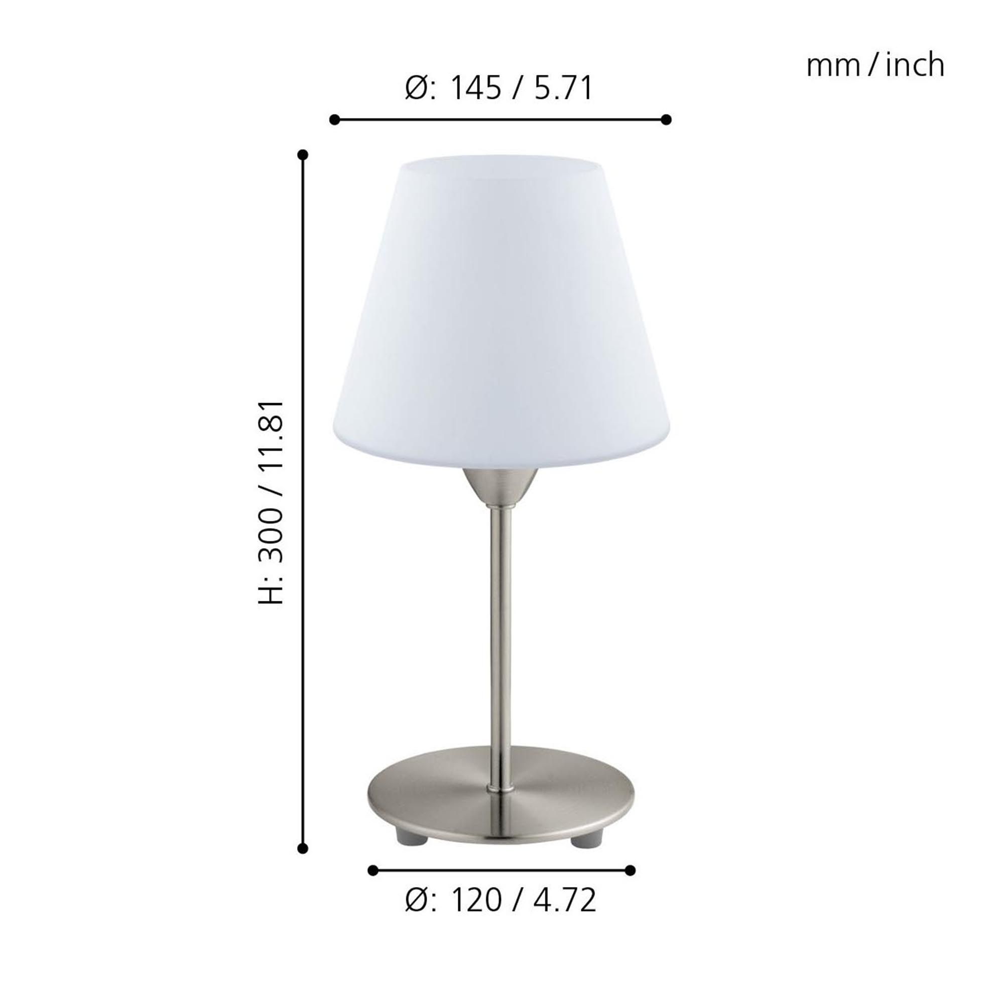 Lampe de table métal nickel mat DAMASCO 1 E14 1X60W