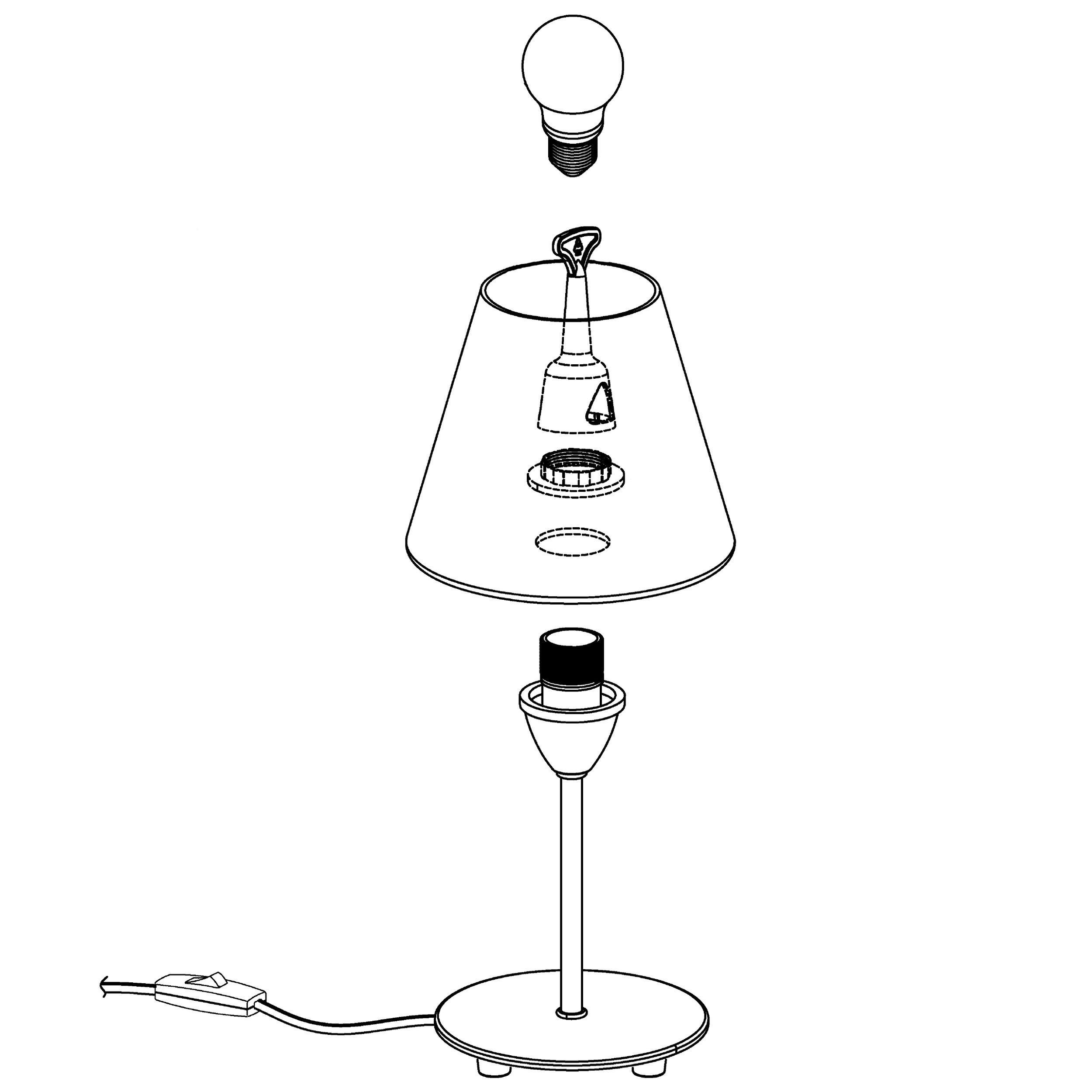 Lampe de table métal nickel mat DAMASCO 1 E14 1X60W