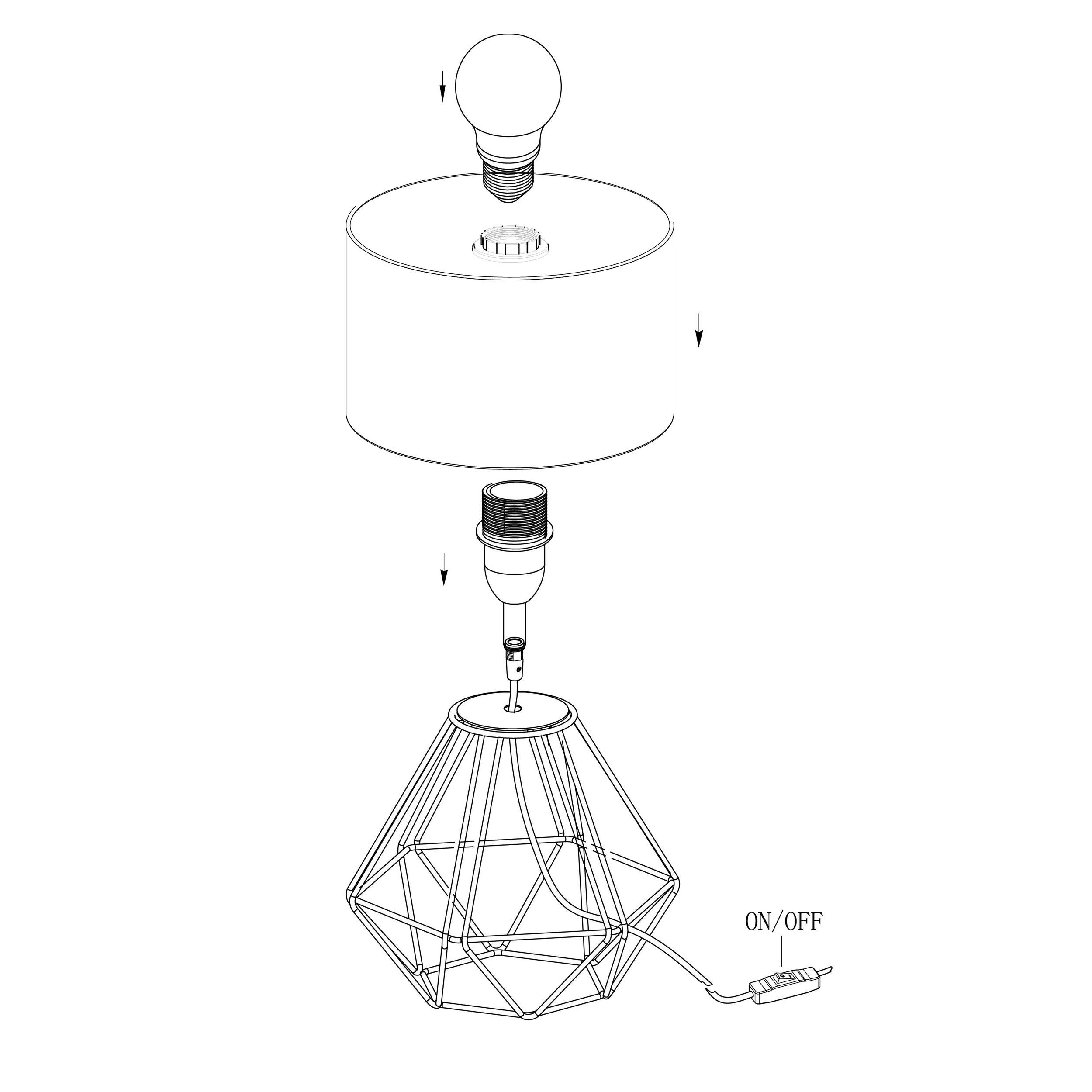 Lampe de table métal cuivre CARLTON 2 E14 1X60W