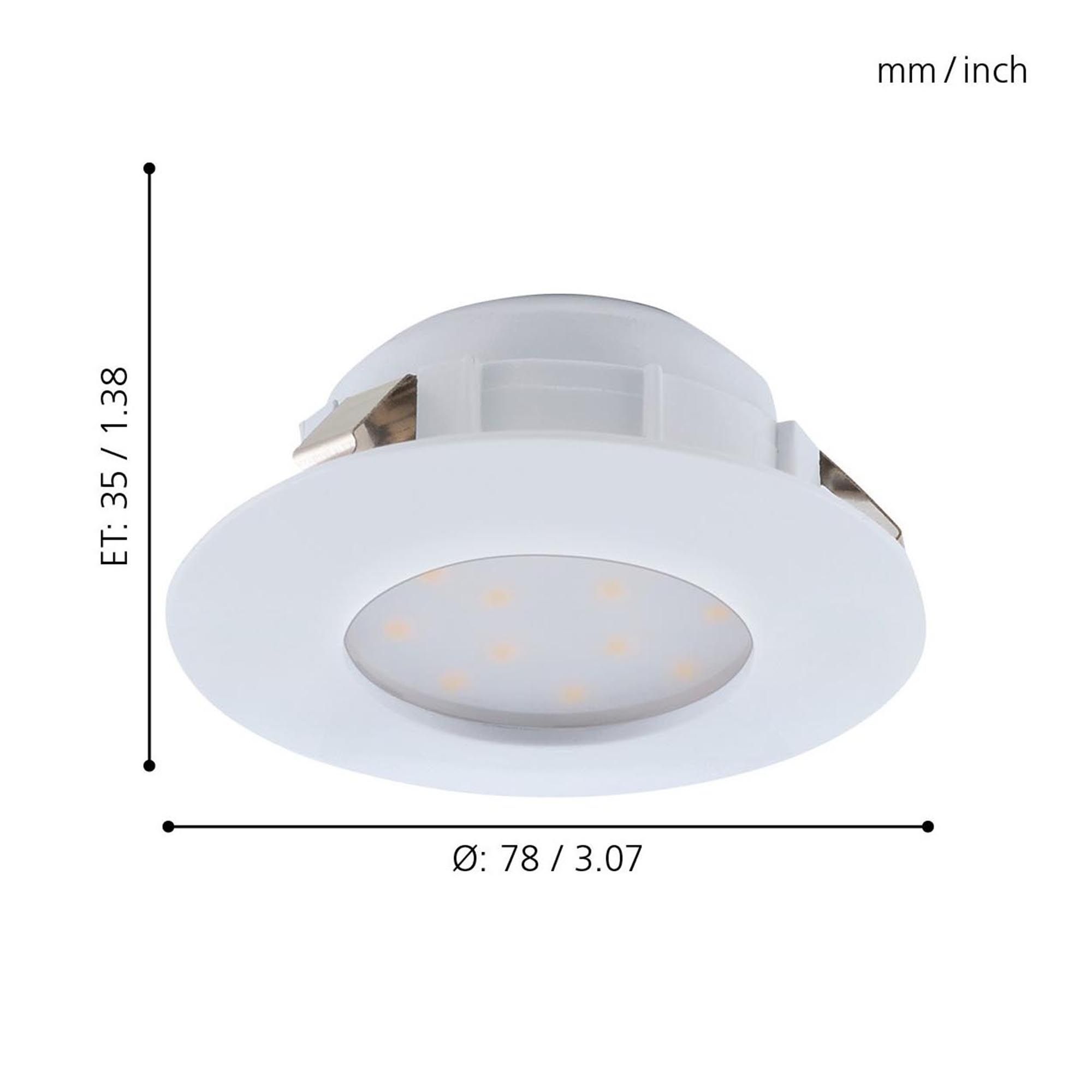 Spot à encastrer métal blanc PINEDA LED INT 1X4,9W